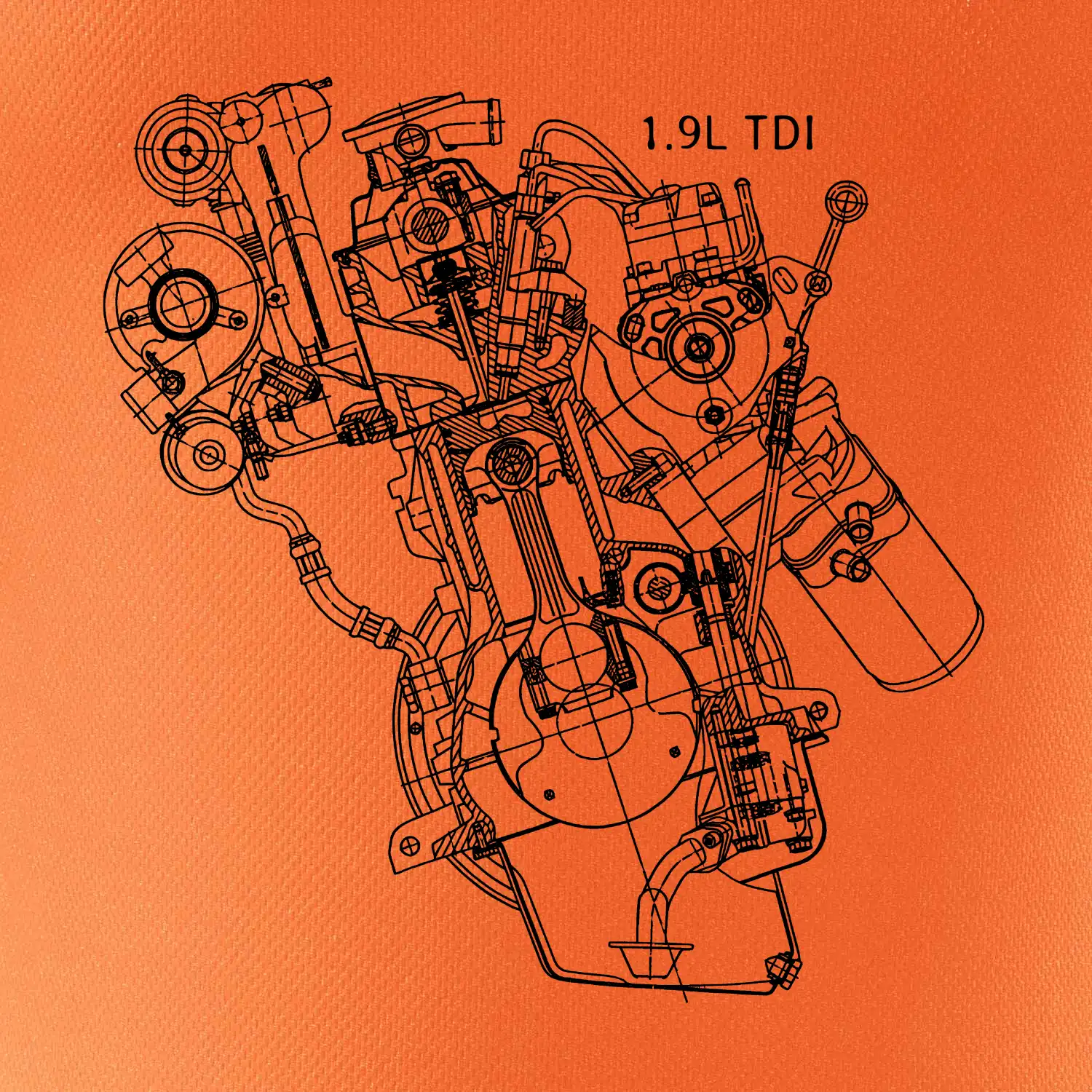 Motor Škoda/ VW 1.9L  TDI z boku