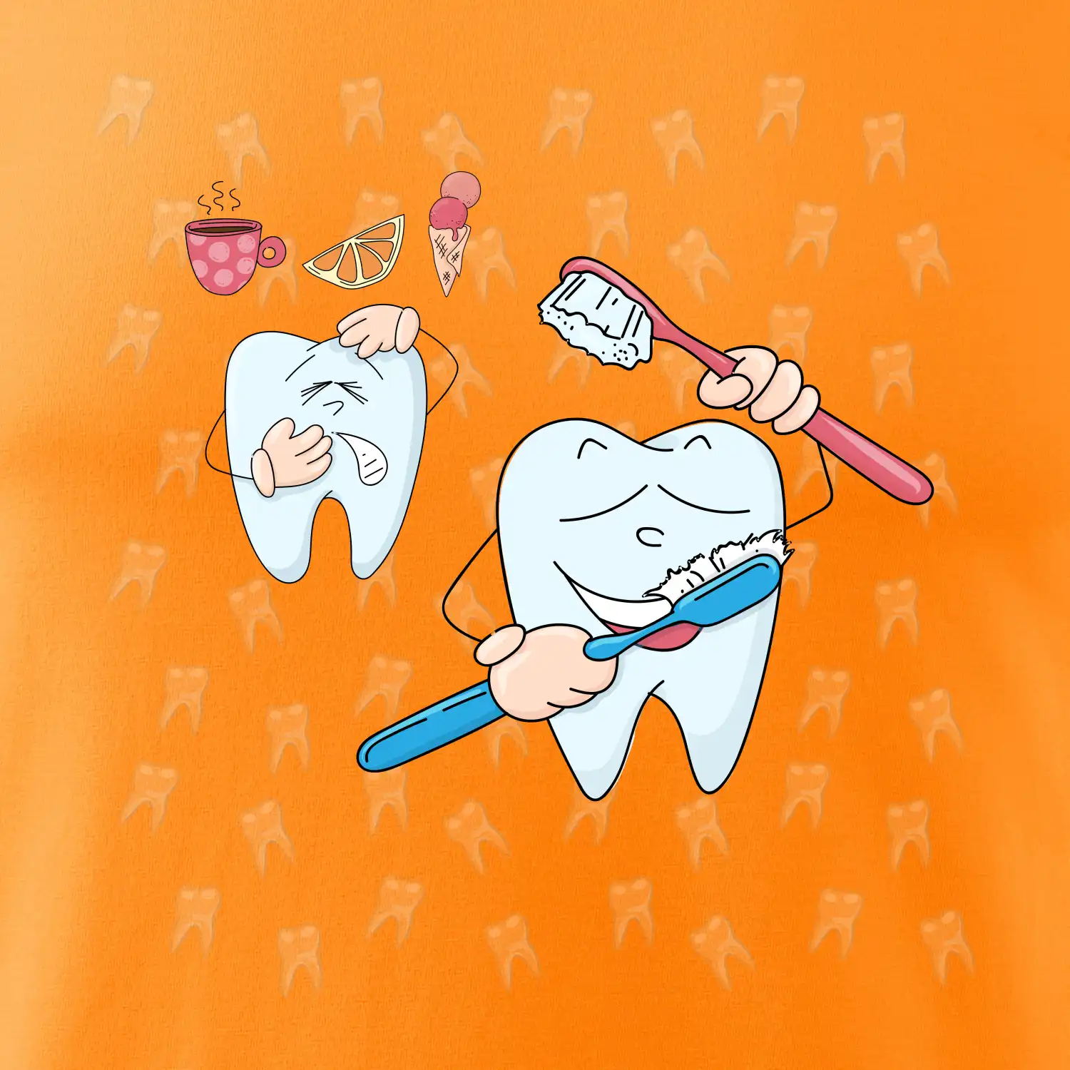 Zubařské tričko - kartáček a jídlo