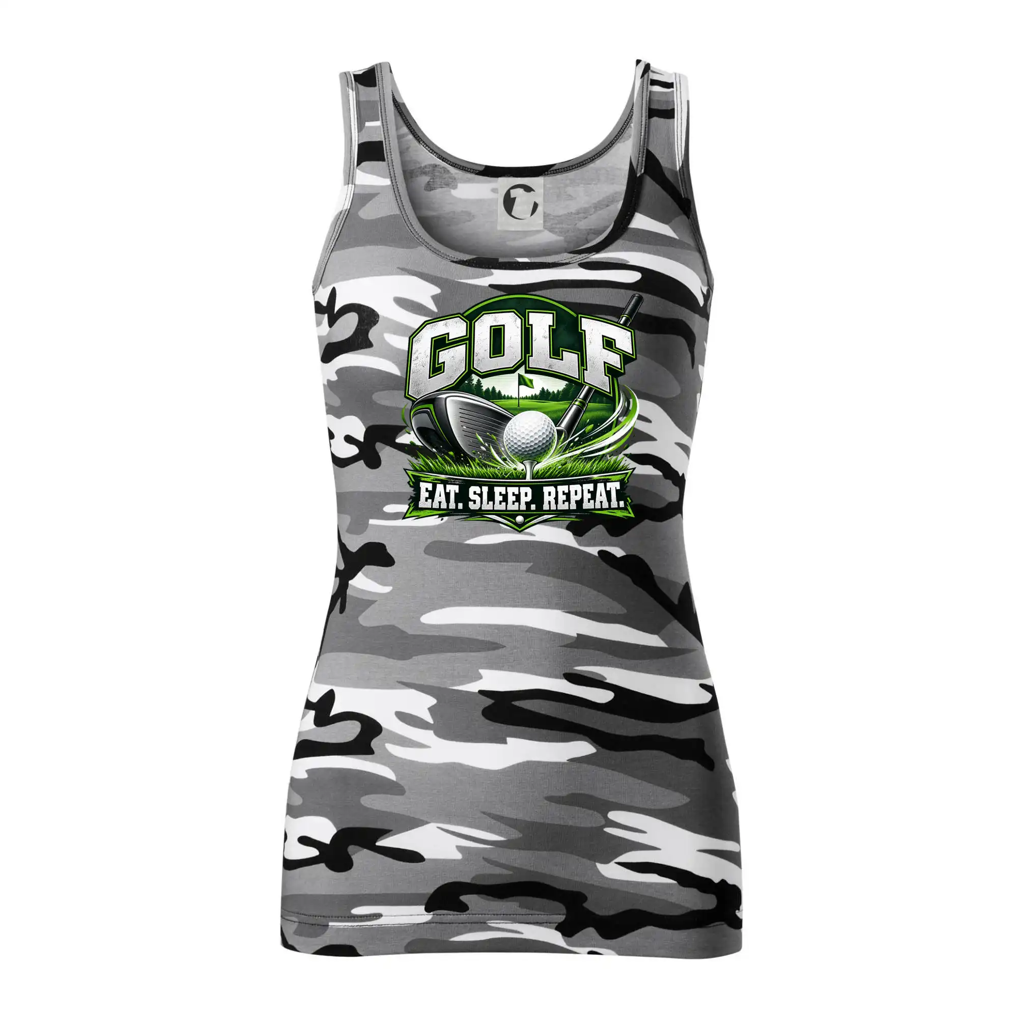 Golfová hůl s míčkem eat sleep repeat