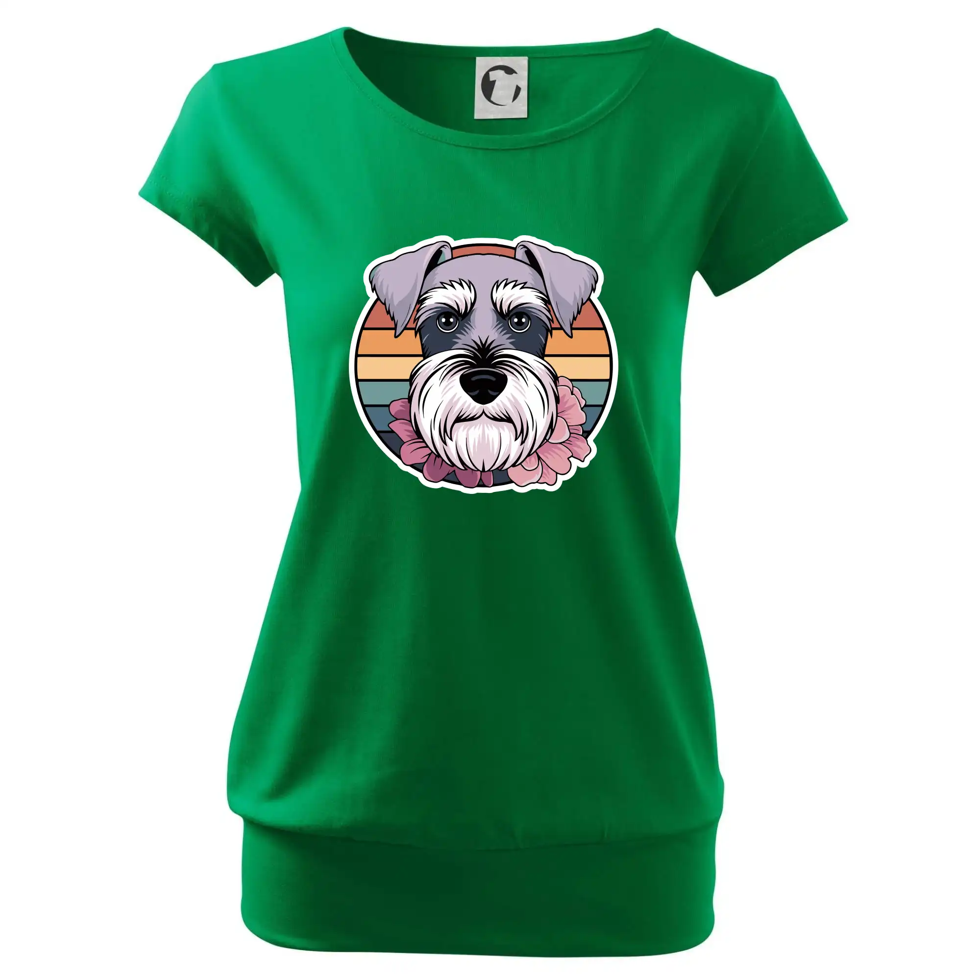 Knírač - fenka a květiny