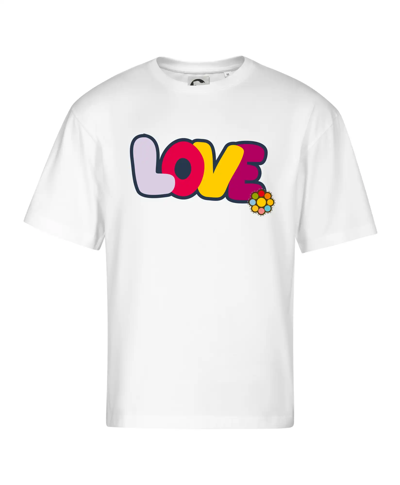 Love nápis s květinou