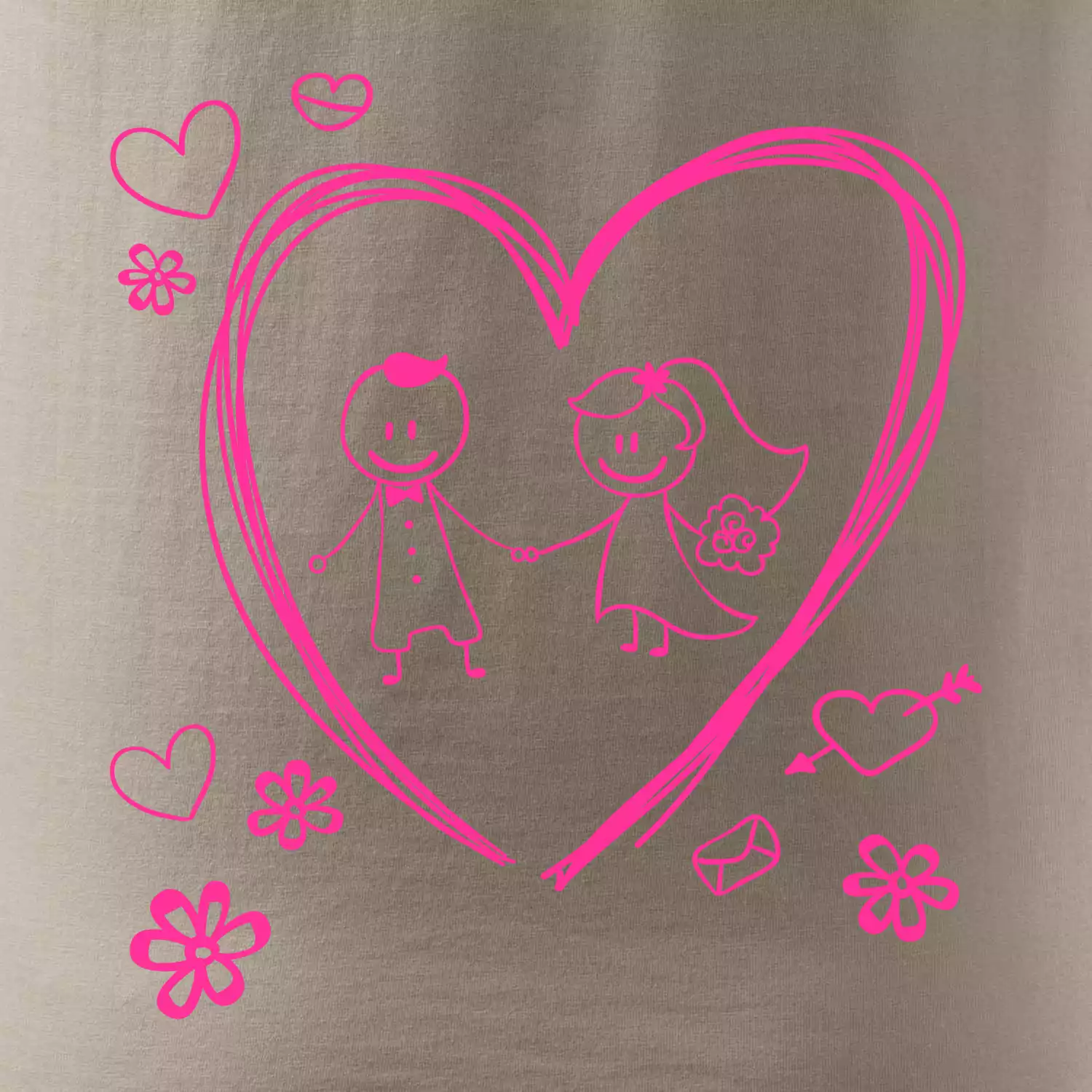 Svatba - kreslené srdce