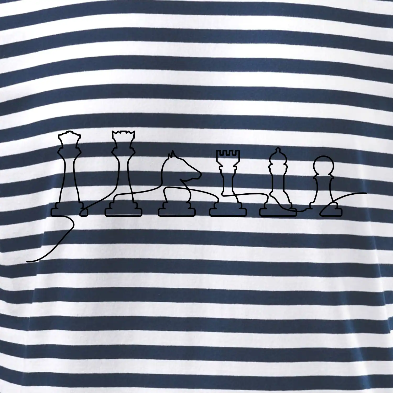 Šachové figurky v řadě - obrys