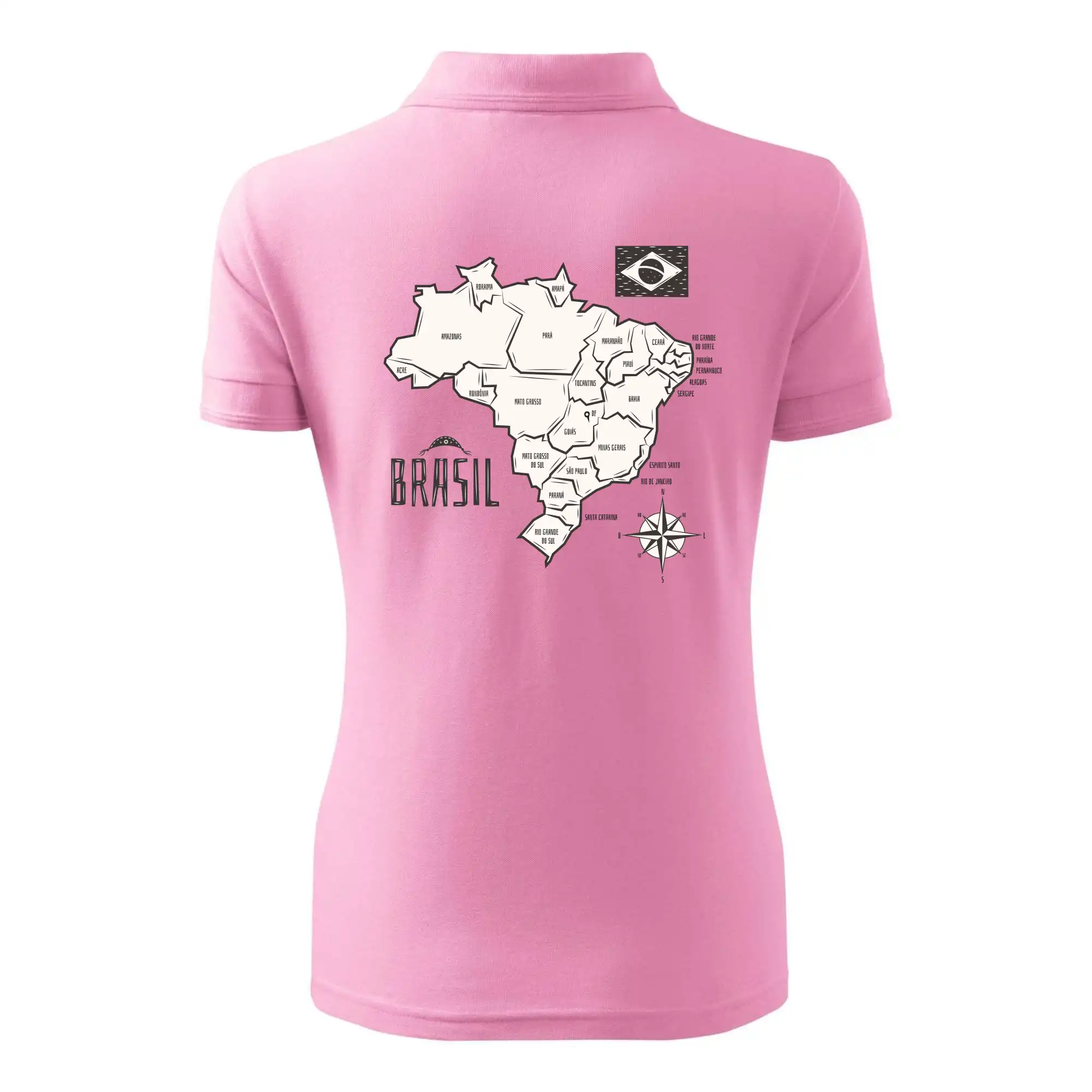 Brazílie mapa s názvy regionů