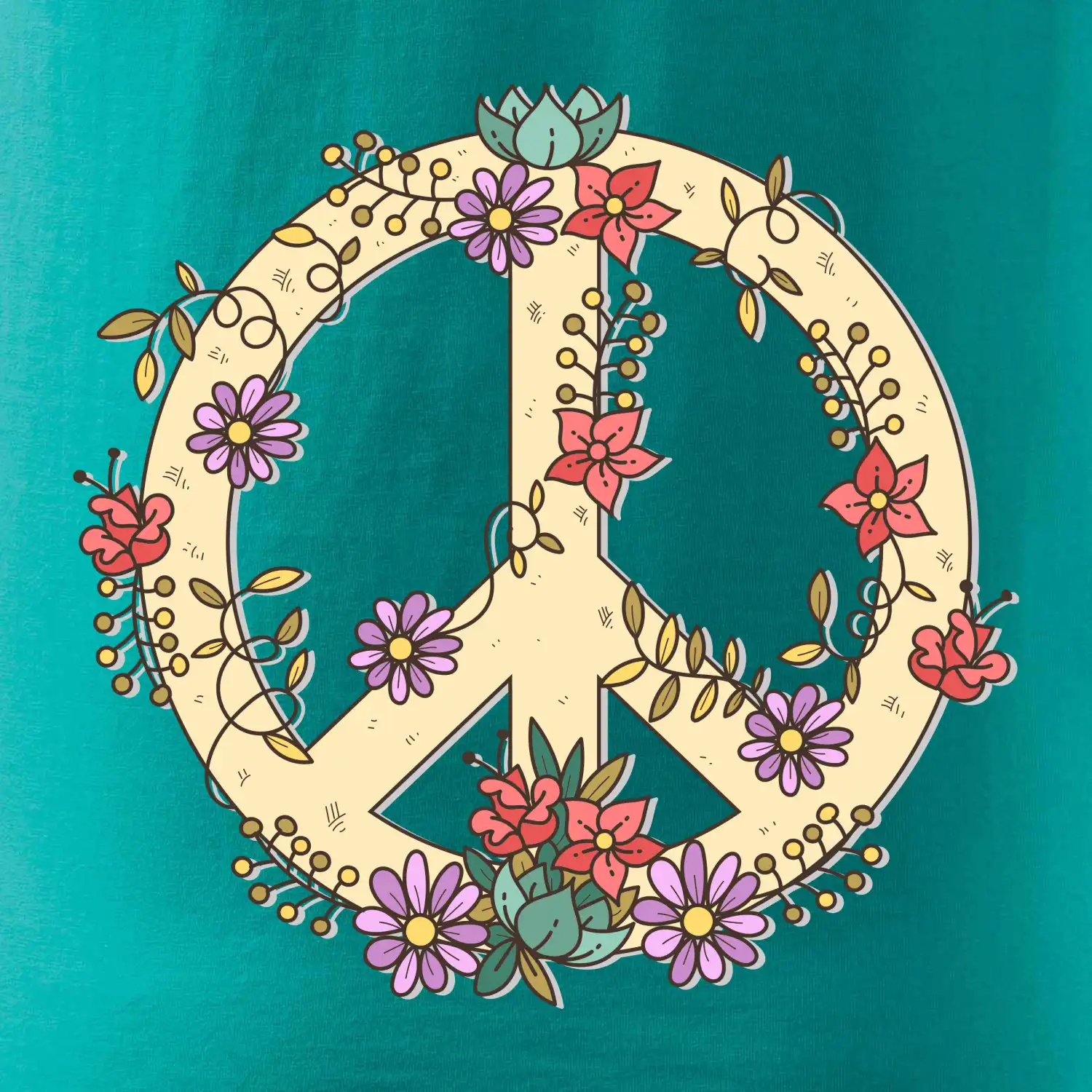Peace symbol pískový