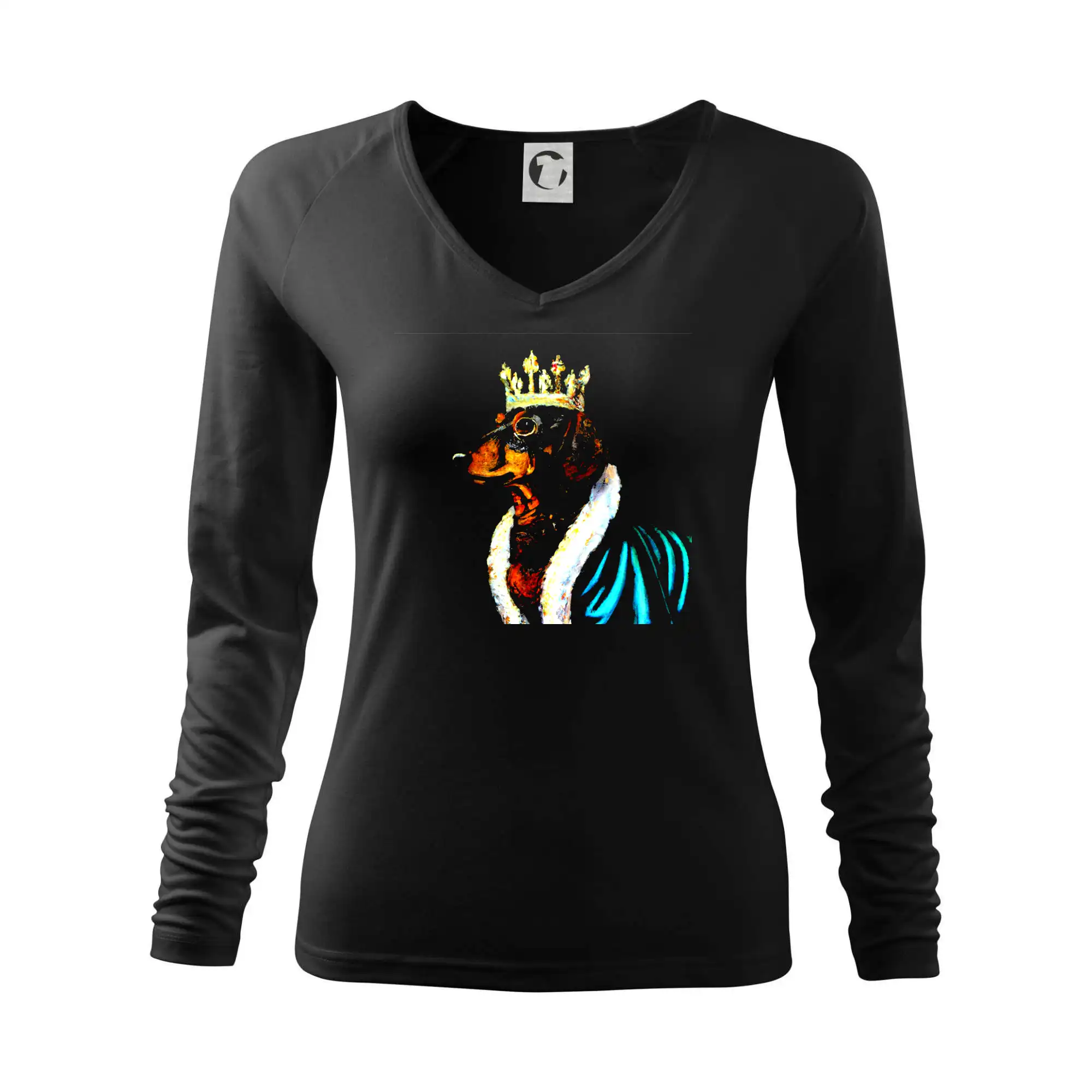 Tričká s motívom jazvečíka - Jazvečík kráľ - olejomaľba - Tričko dámske Elegance