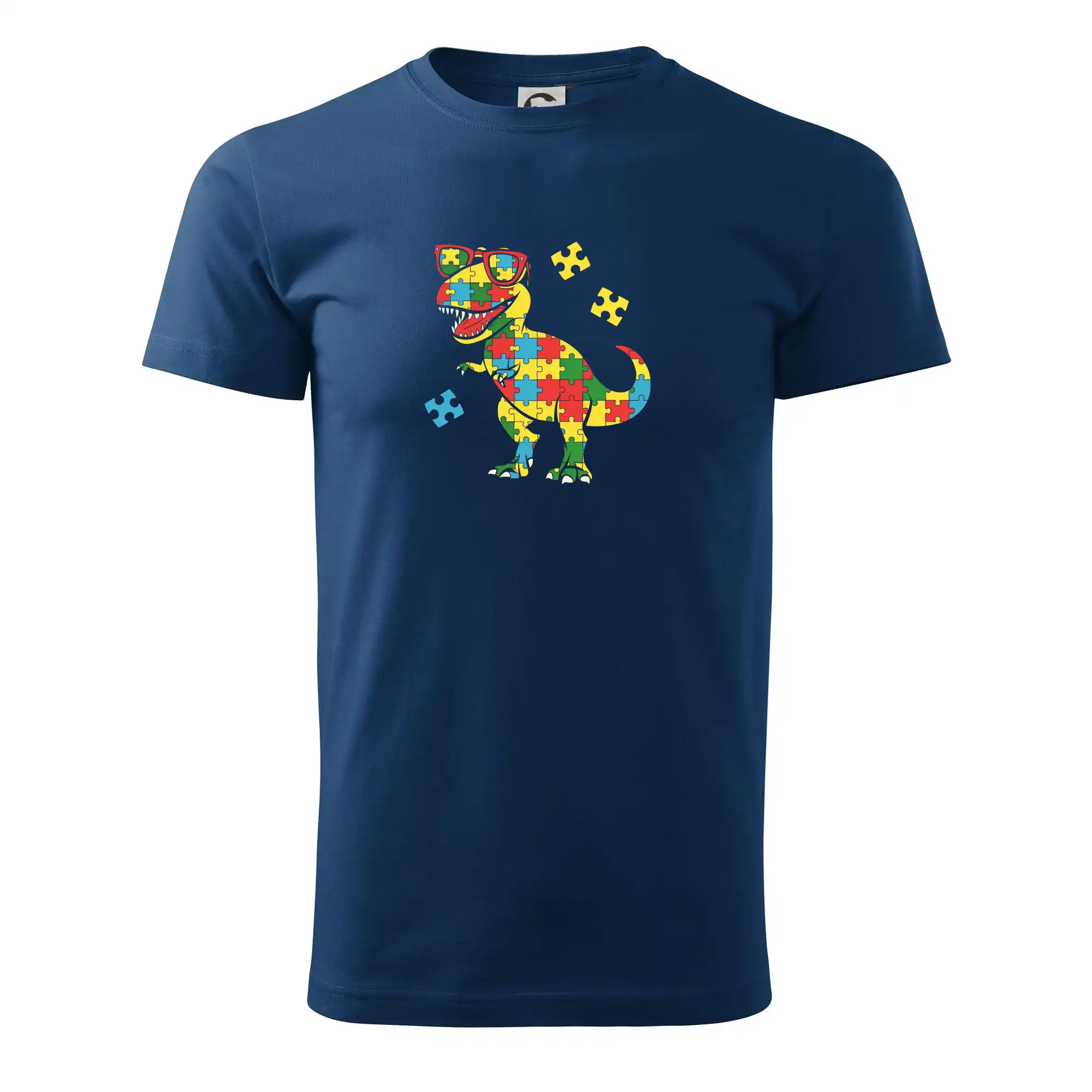 Tričká a mikiny pre autistov - Autizta dinosaurus puzzle - Pánske tričko nižšej gramáže
