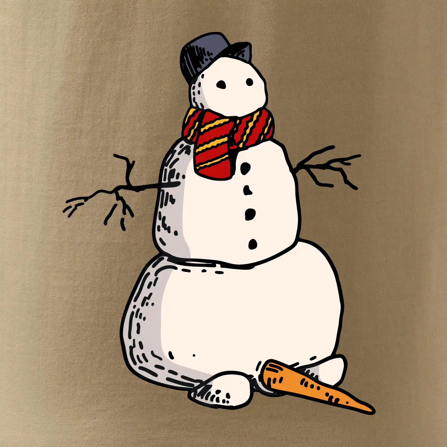 Sněhulák se spadlým nosem