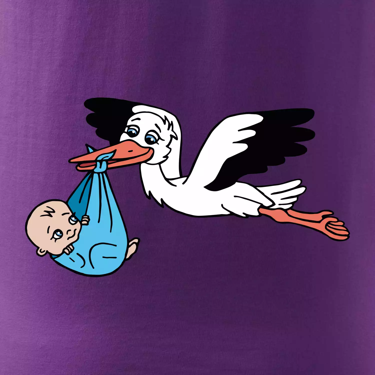 Čáp a miminko - kluk (Hana-creative)