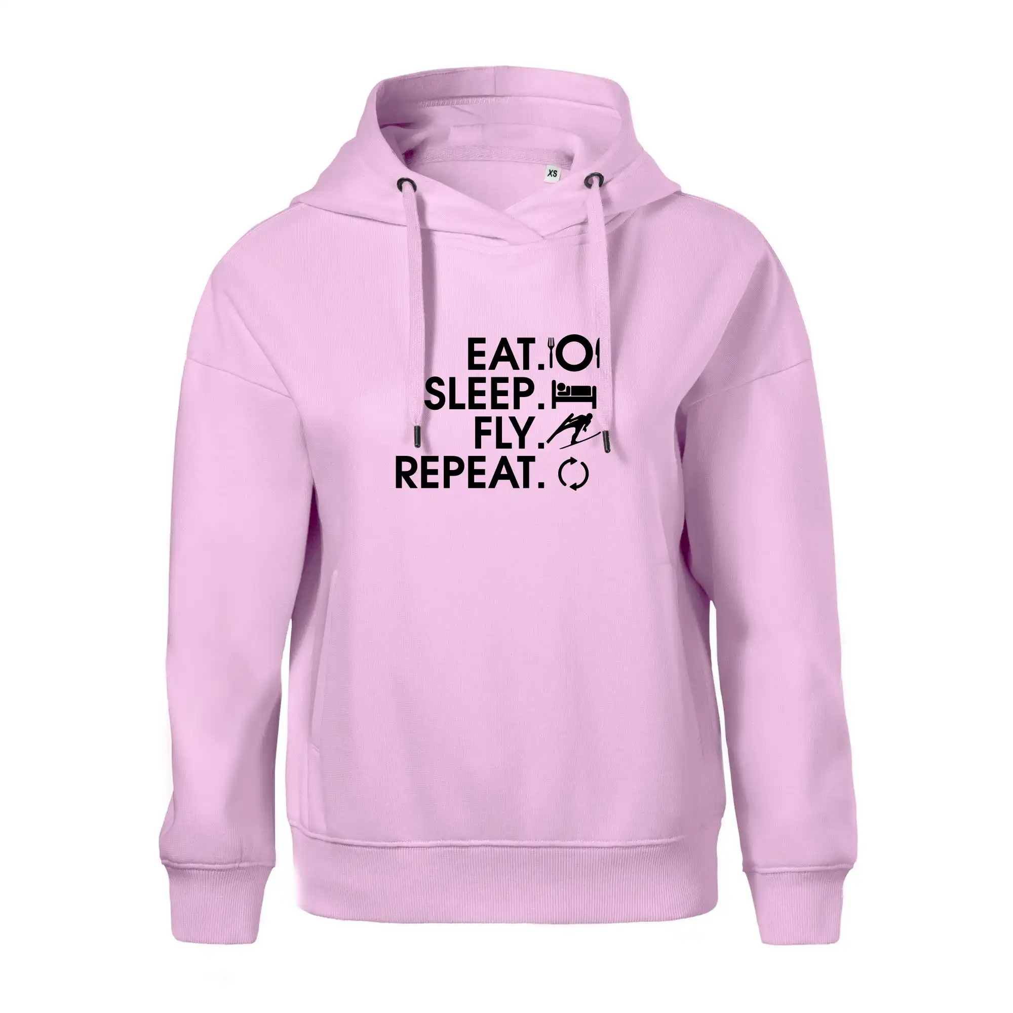 Eat sleep fly repeat - skoky na lyžích