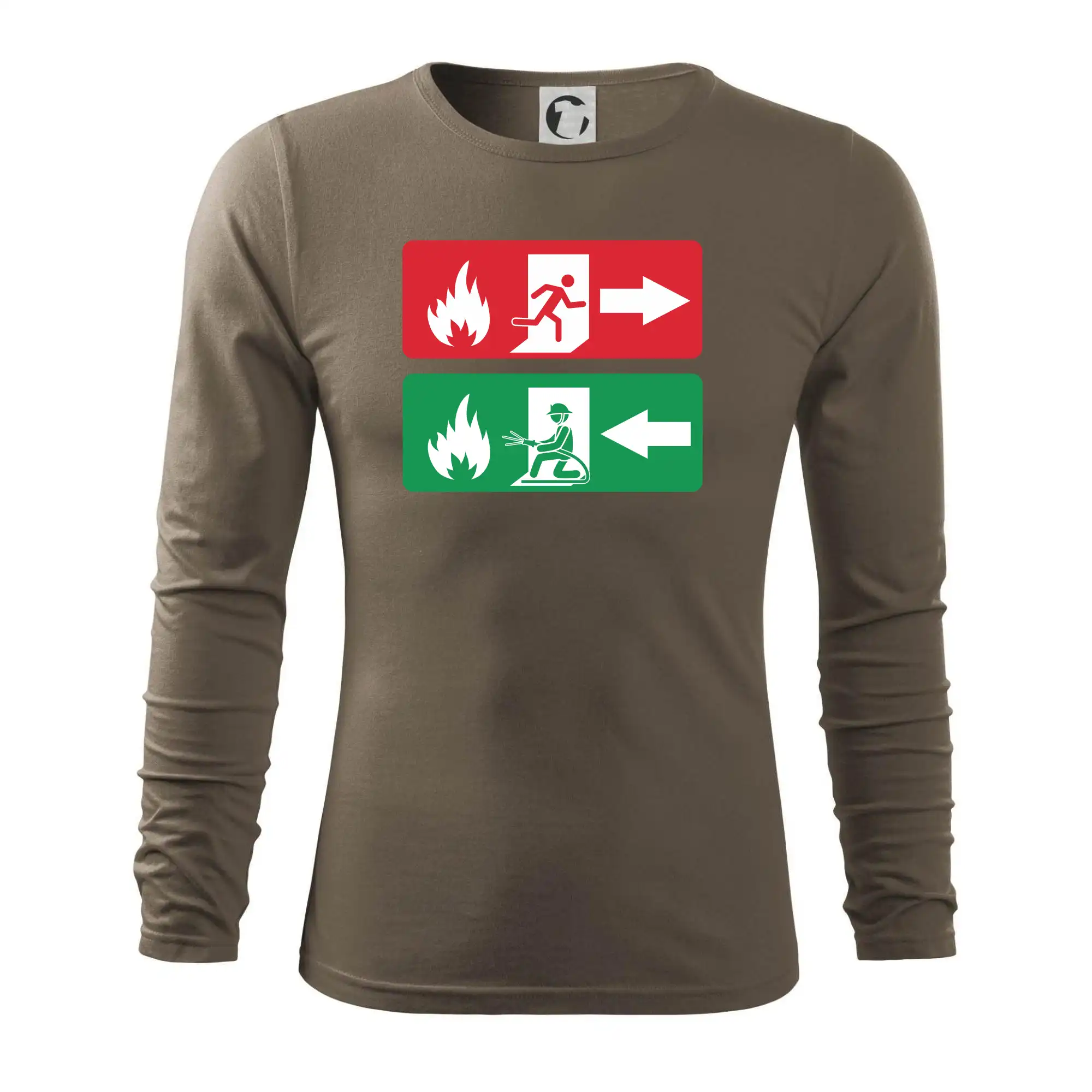 Originálne tričká pre hasičov - Lidé utíkají, hasiči přibíhají - Tričko s dlhým rukávom FIT-T long sleeve