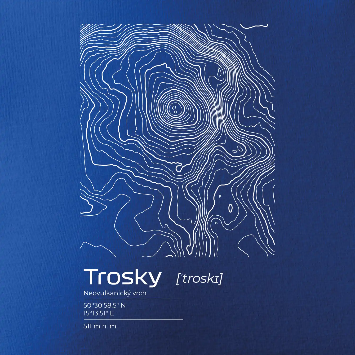 Trosky - vrstevnice v obdélníku