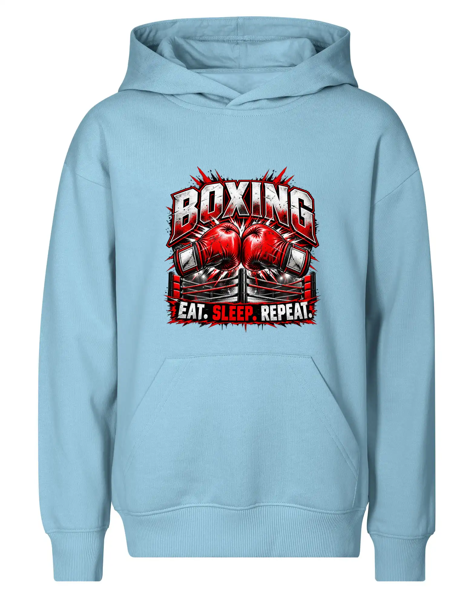 Boxerské rukavice v ringu eat sleep repeat