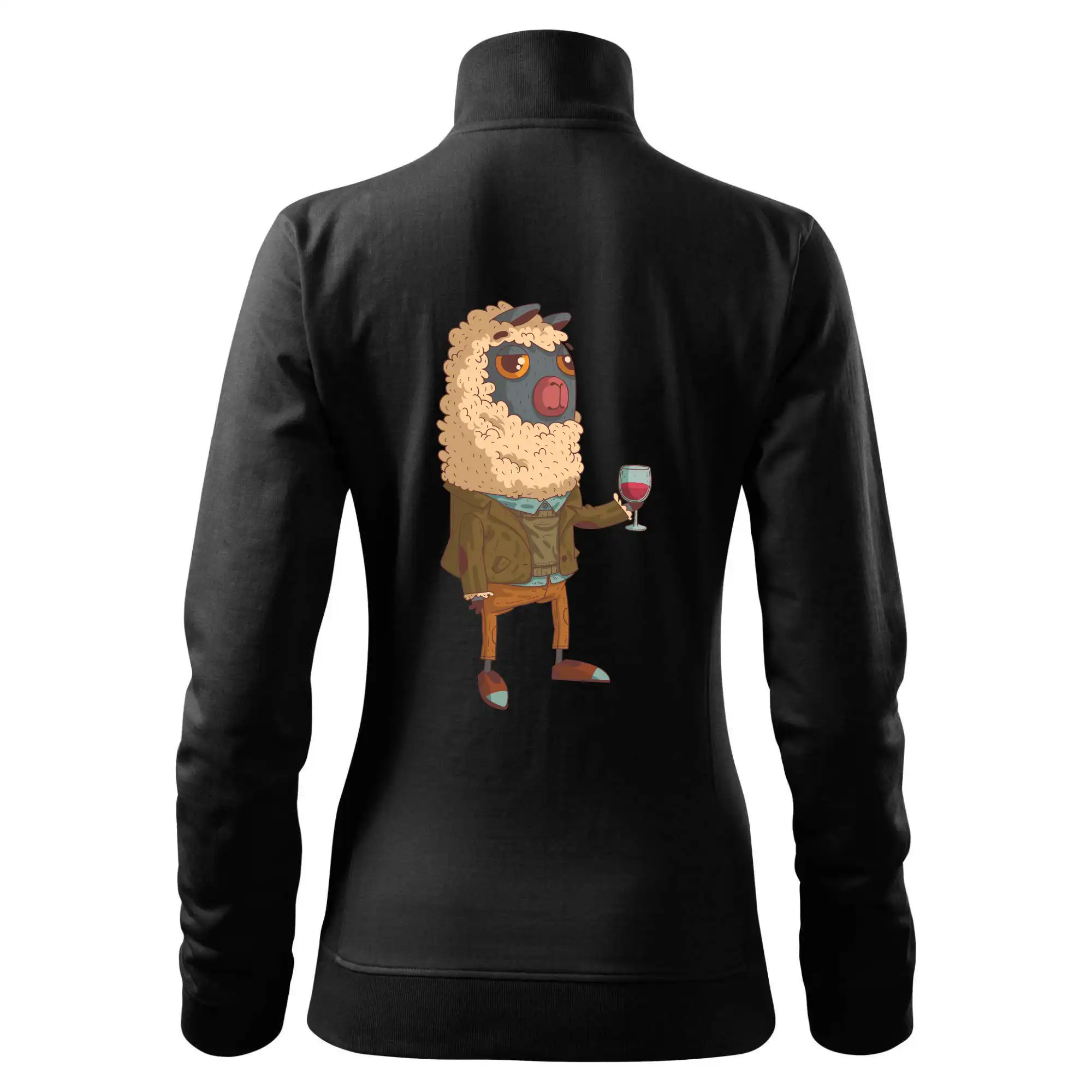 Alpaka s vínem muž