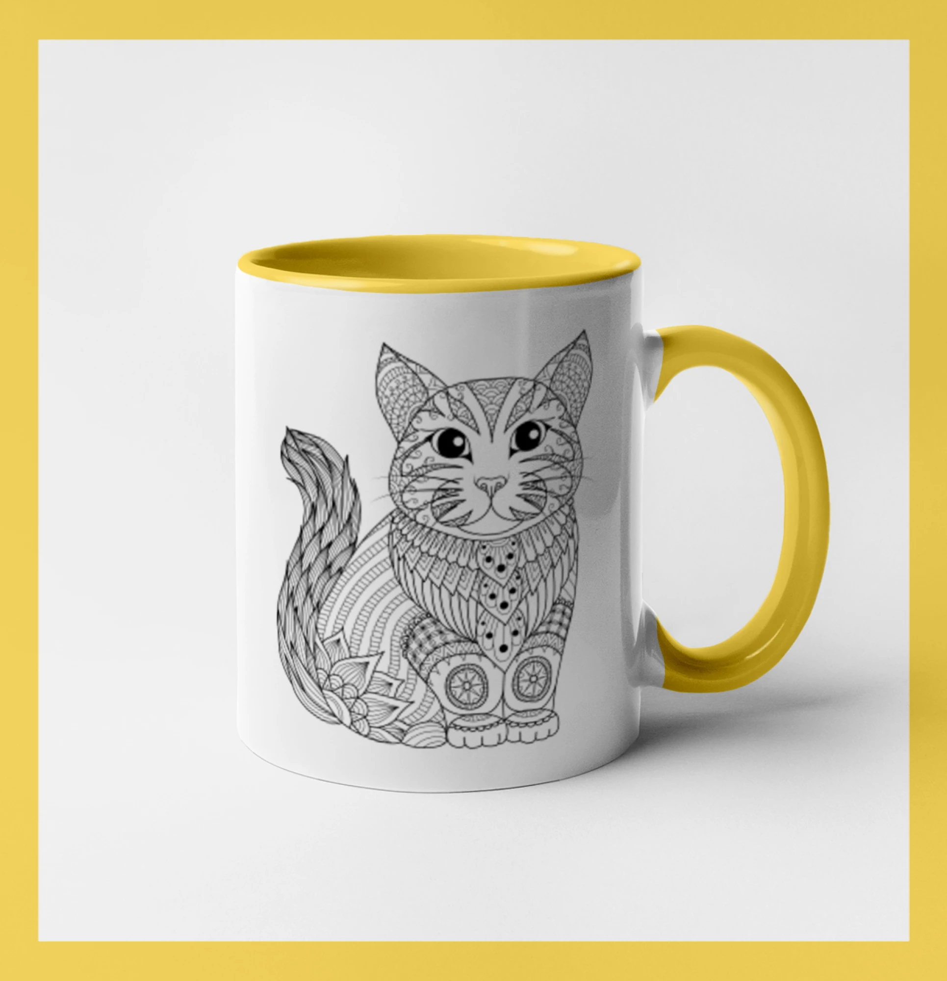 Kočka sedící mandala