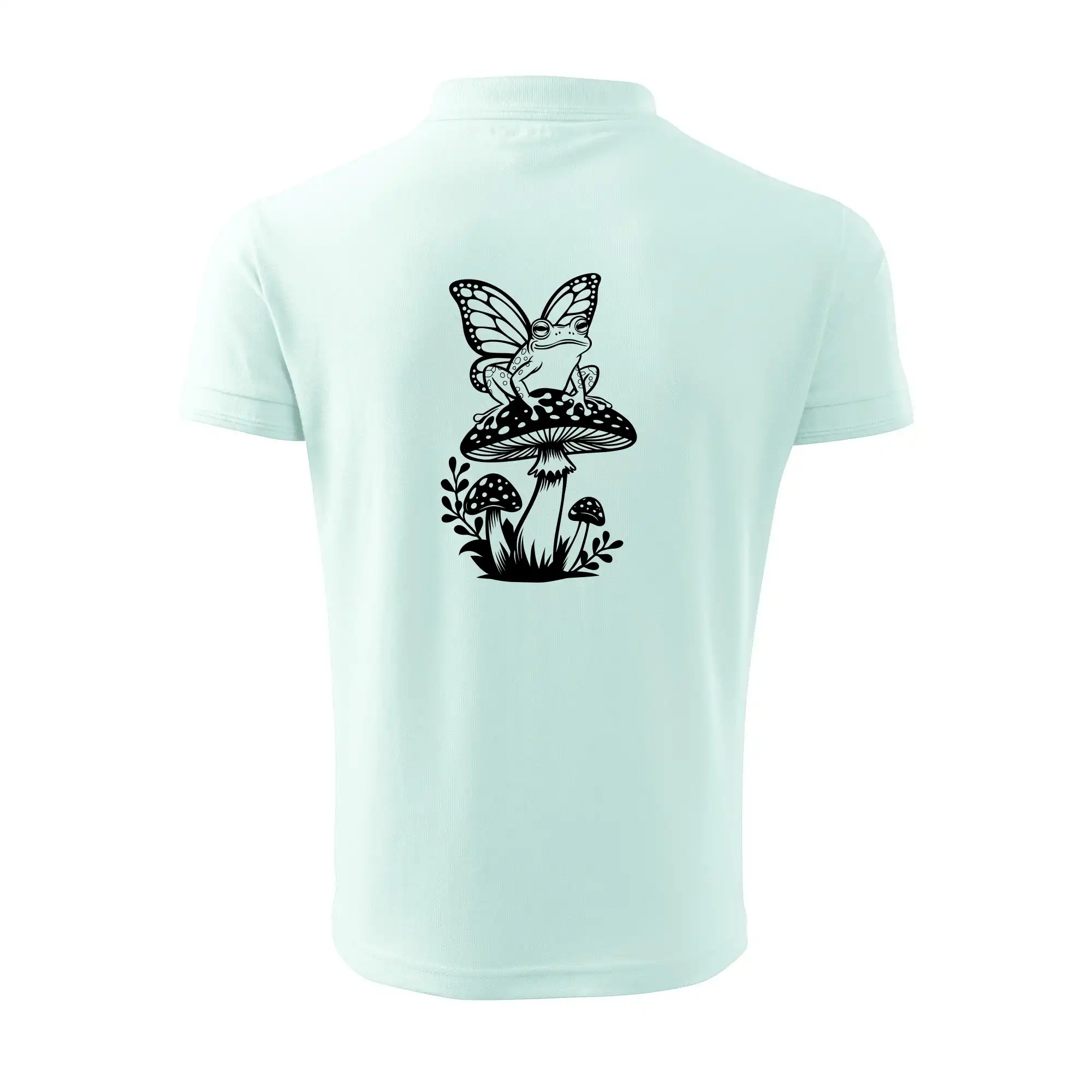 Goblincore černá houba se žábou