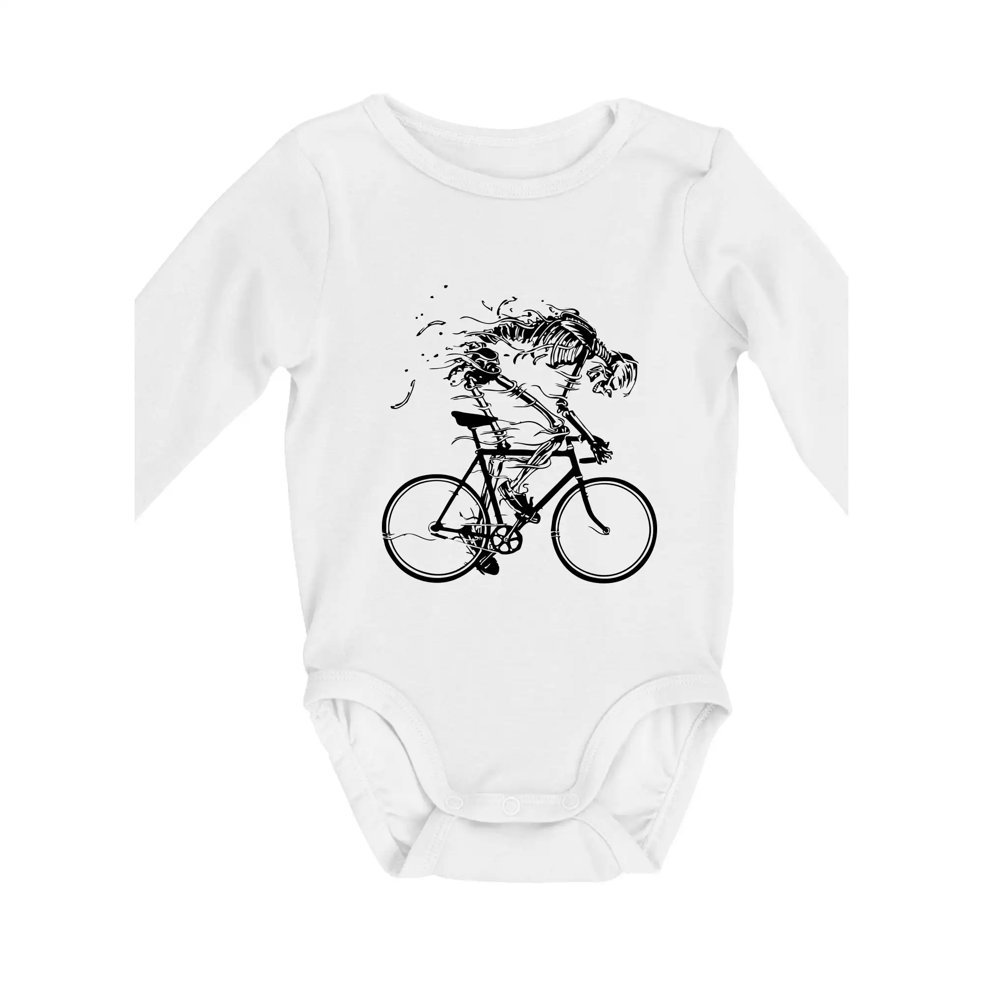 Tričko ako darček pre cyklistu - Gravel Bike - kostra - Body dojčenské s dlhým rukávom