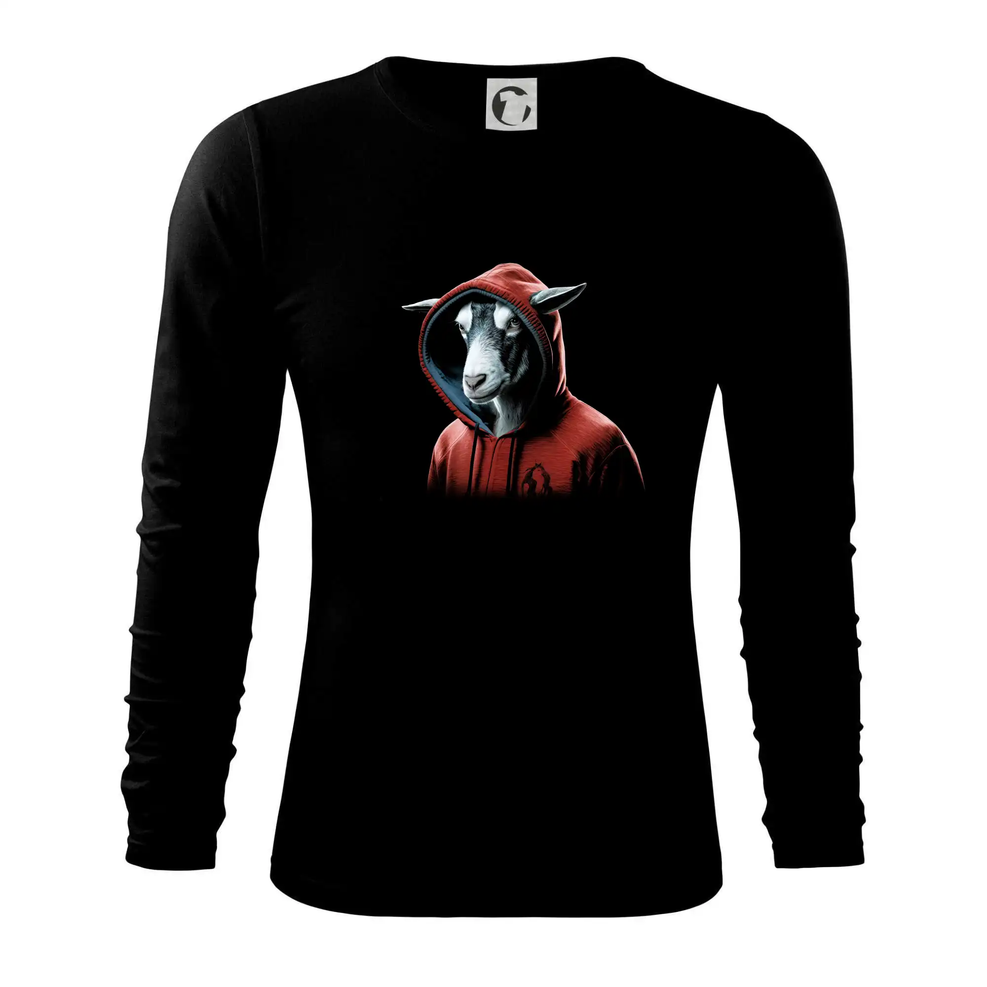 Tričká so zvieratami - Koza v mikině - Tričko s dlhým rukávom FIT-T long sleeve
