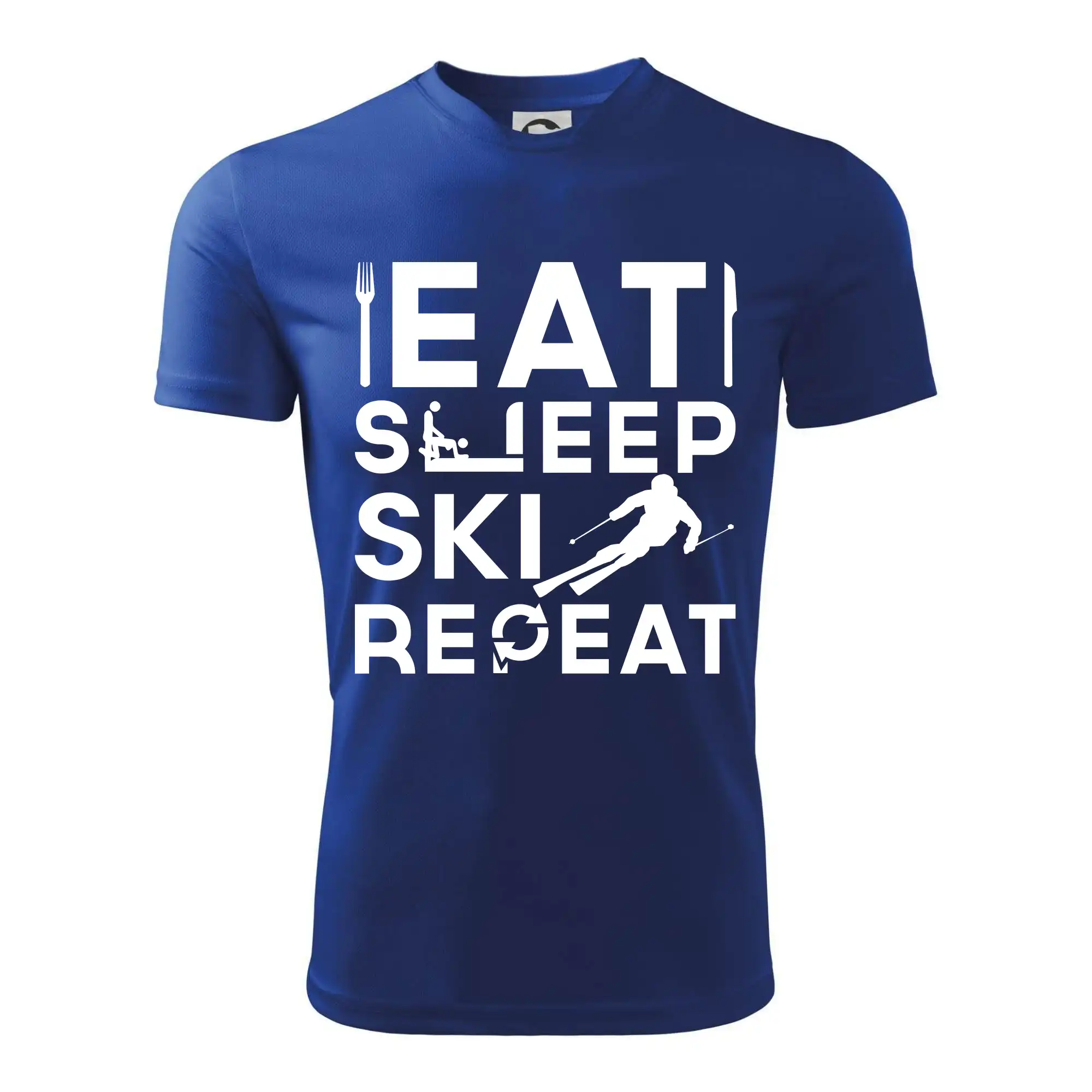Lyže a Snowboard - Eat sleep ski repeat - Detské tričko športové