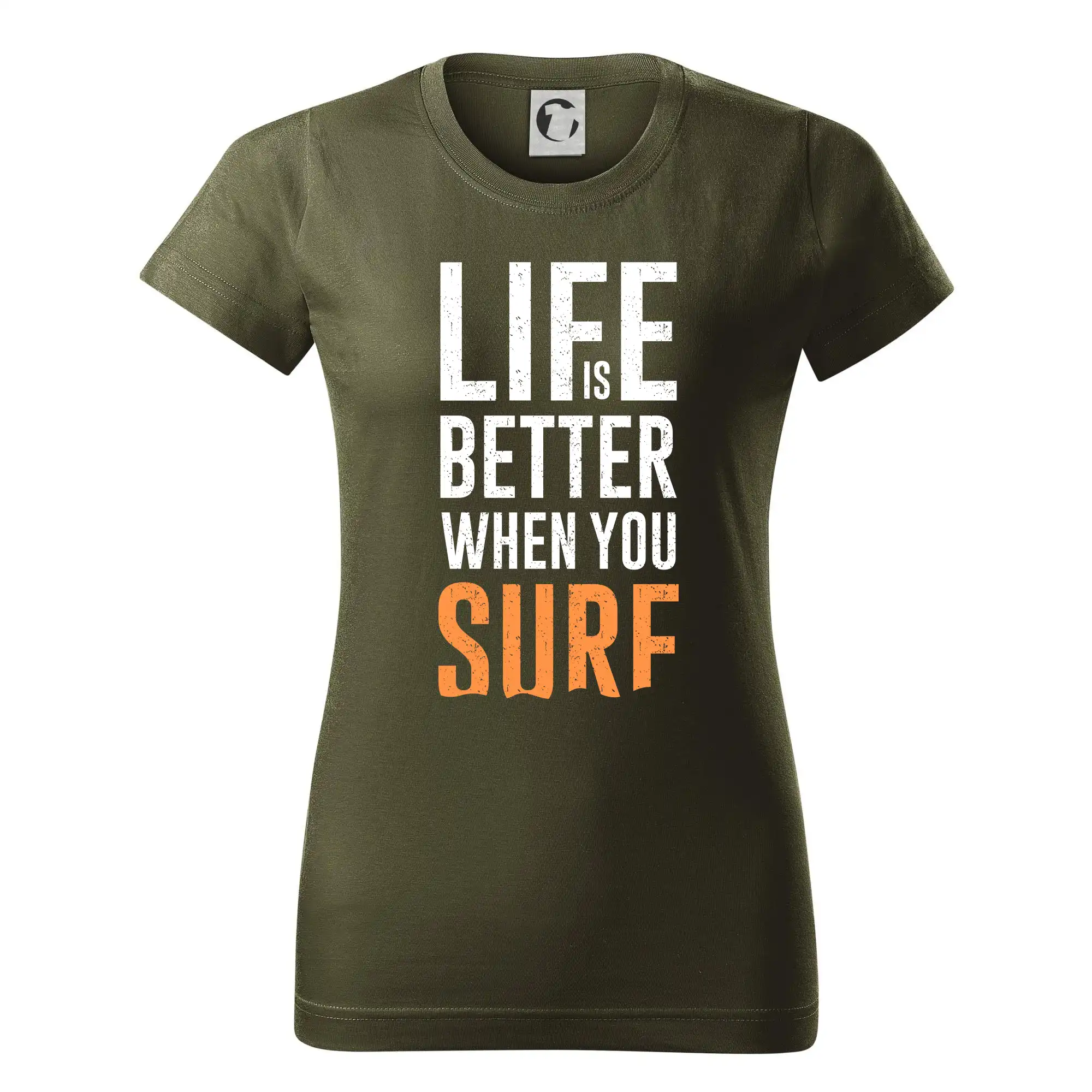 Surferske tričká - Life is better when you surf - Dámske tričko basic - ľahko voľnejšie a dlhšie