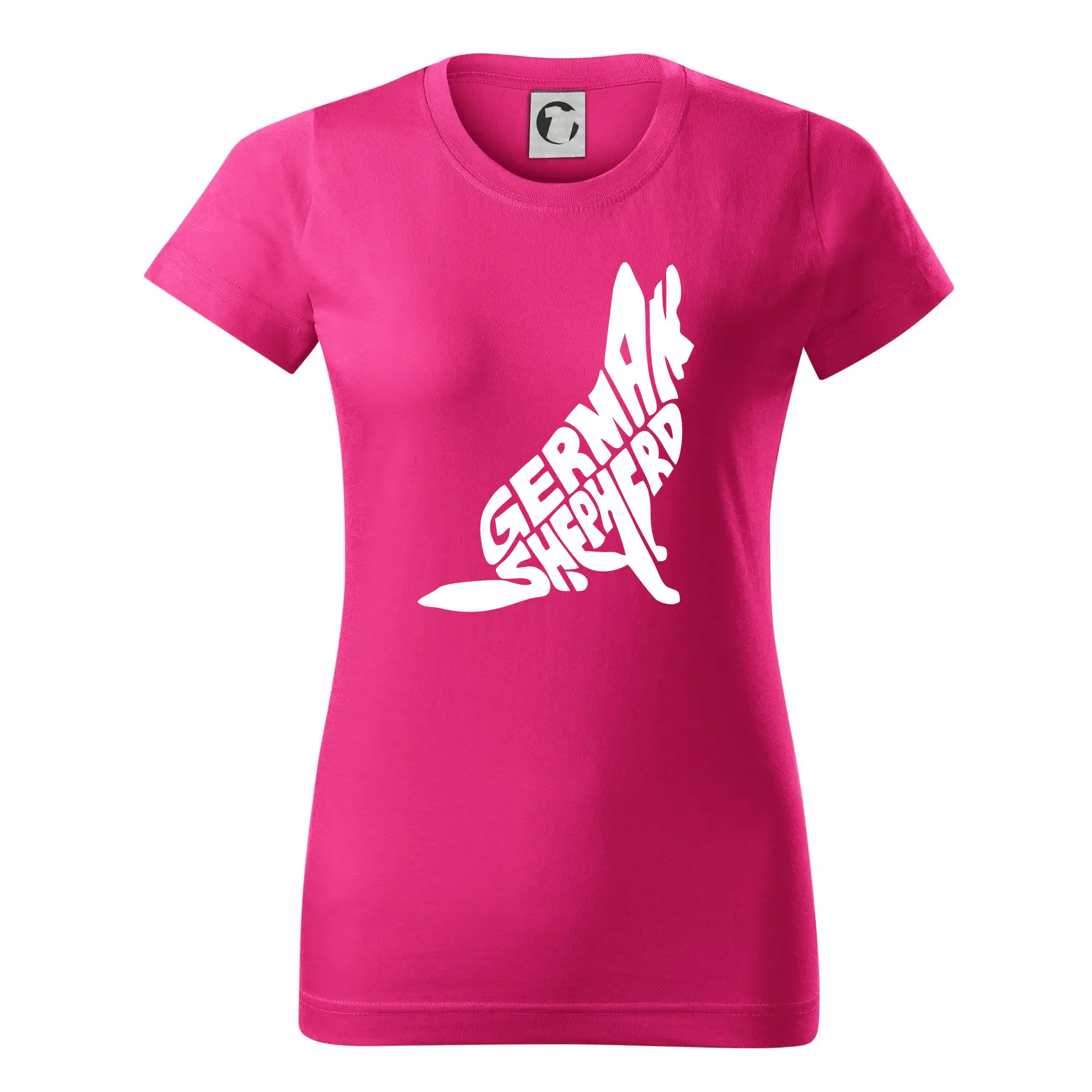 Německý ovčák sedící napis