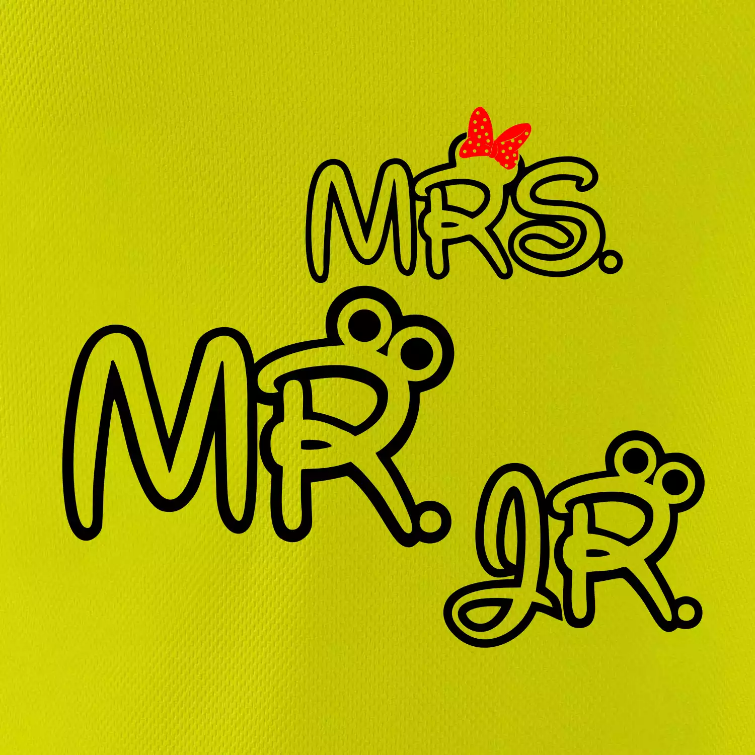 Mr, Mrs a Jr rodinná trička