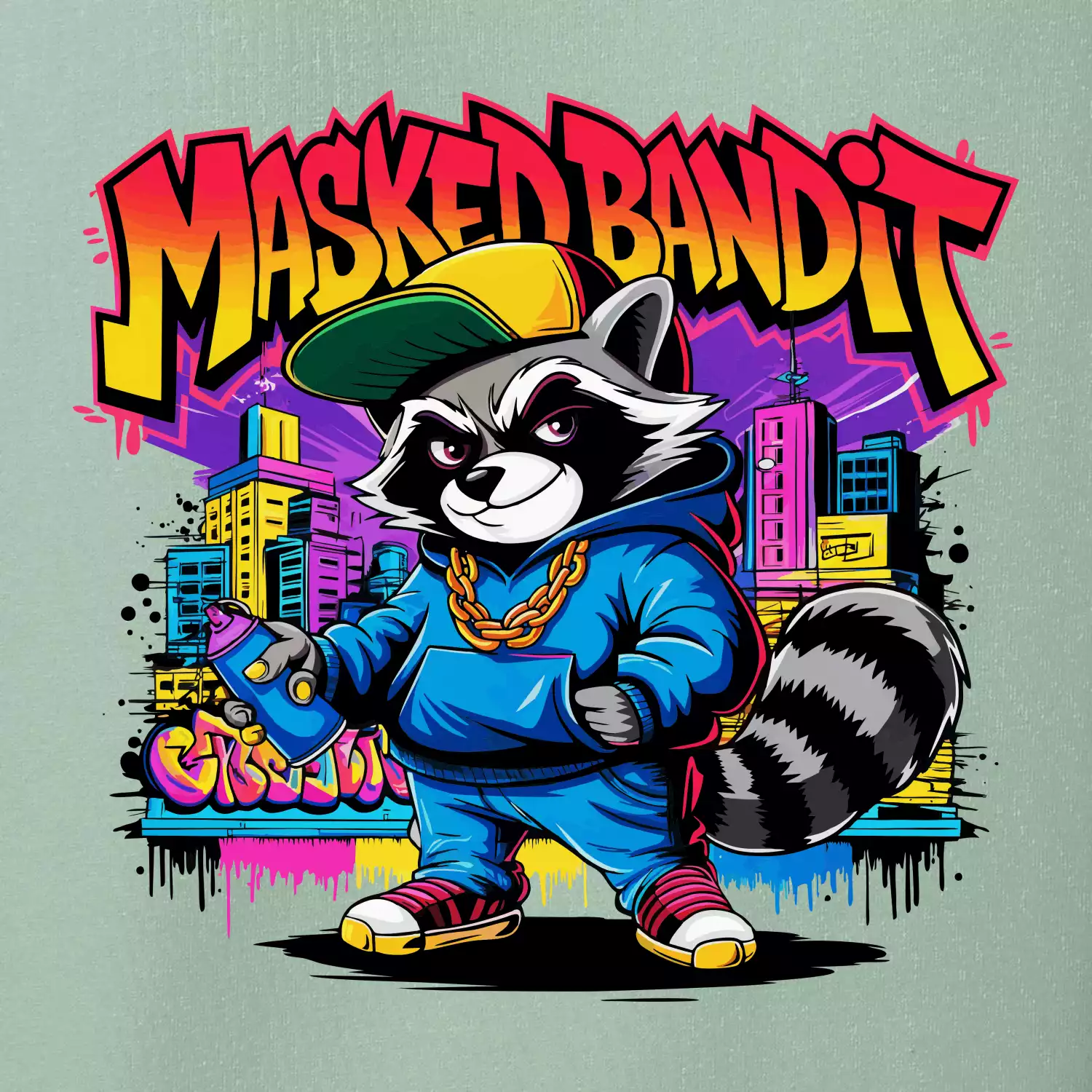 Mýval - masked bandit grafitti