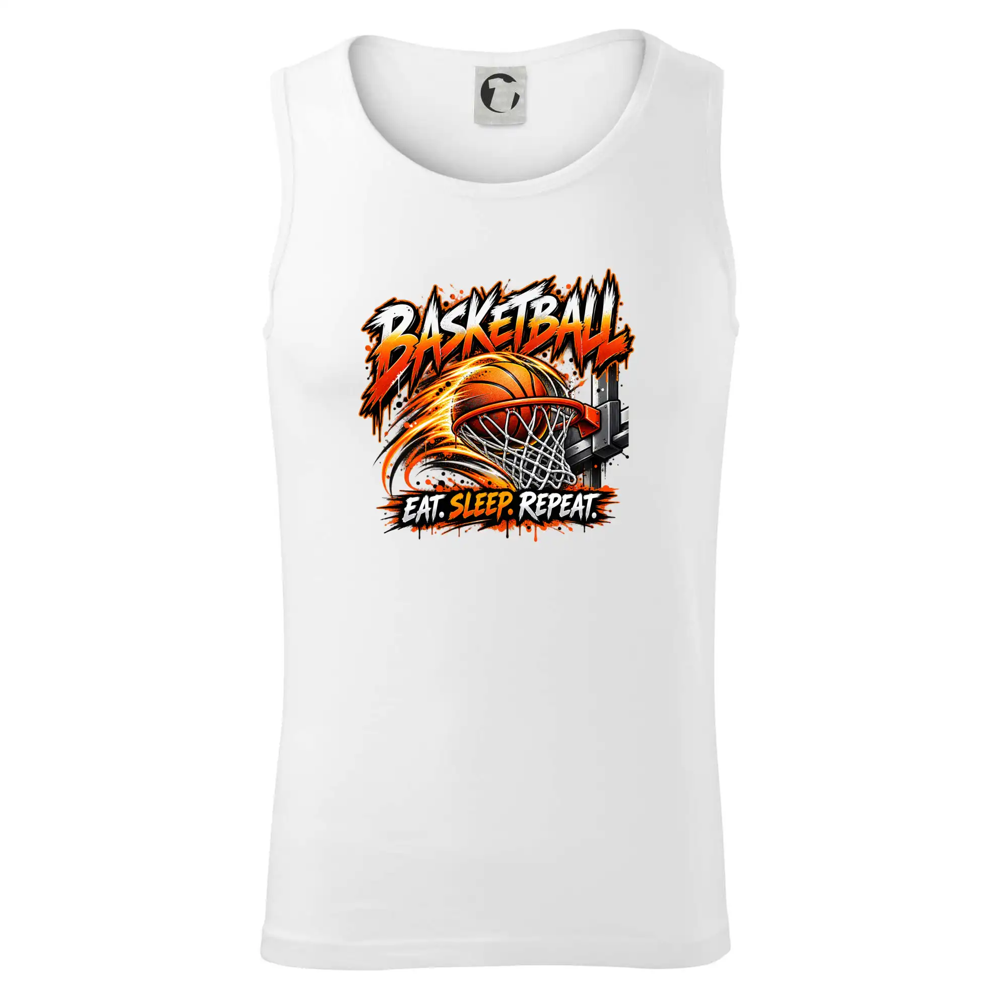 Basketbalový koš s míčem eat sleep repeat