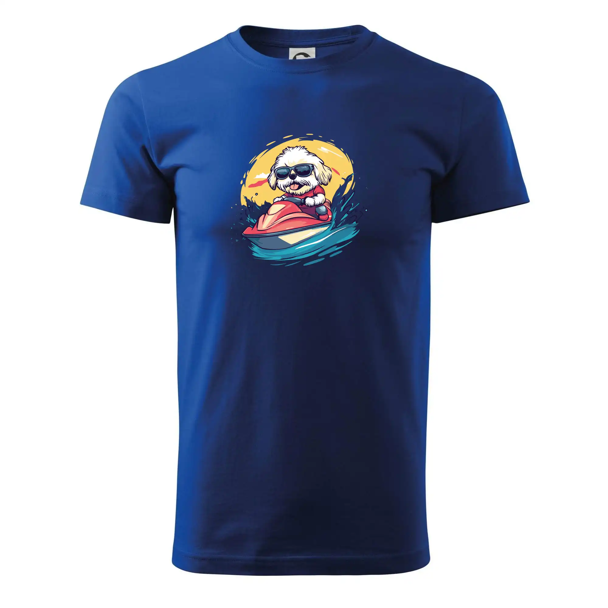 Lhasa Apso na vodním skútru