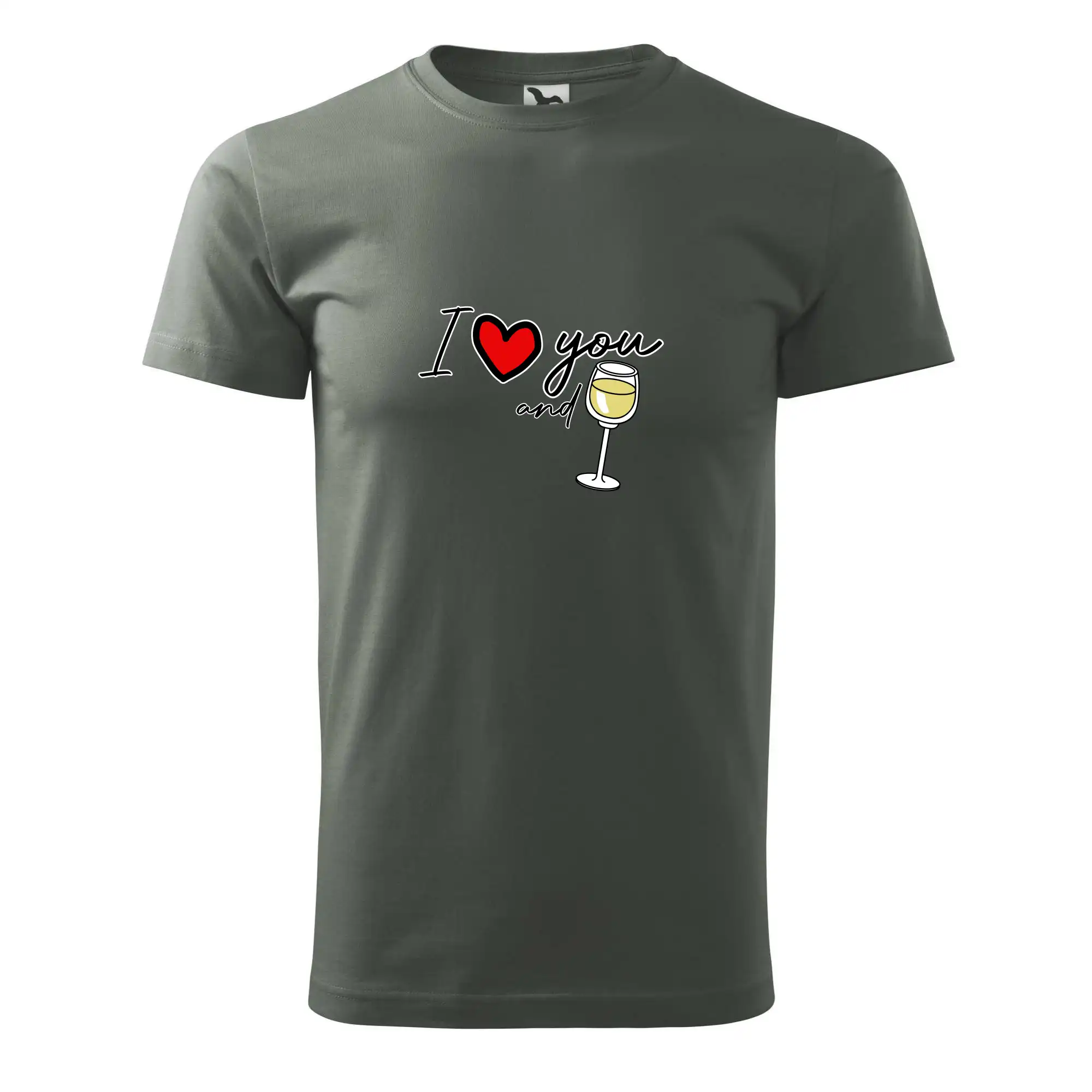I love you and white wine - Pánske tričko nižšej gramáže