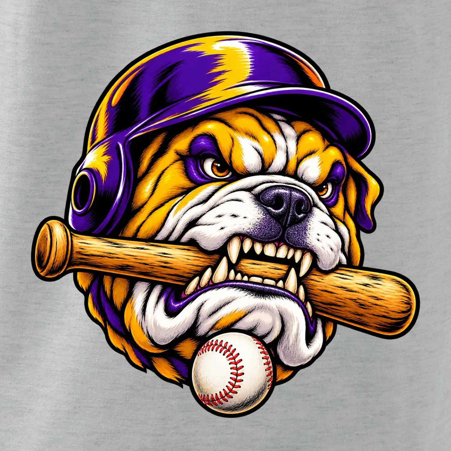 Baseballový buldok s pálkou