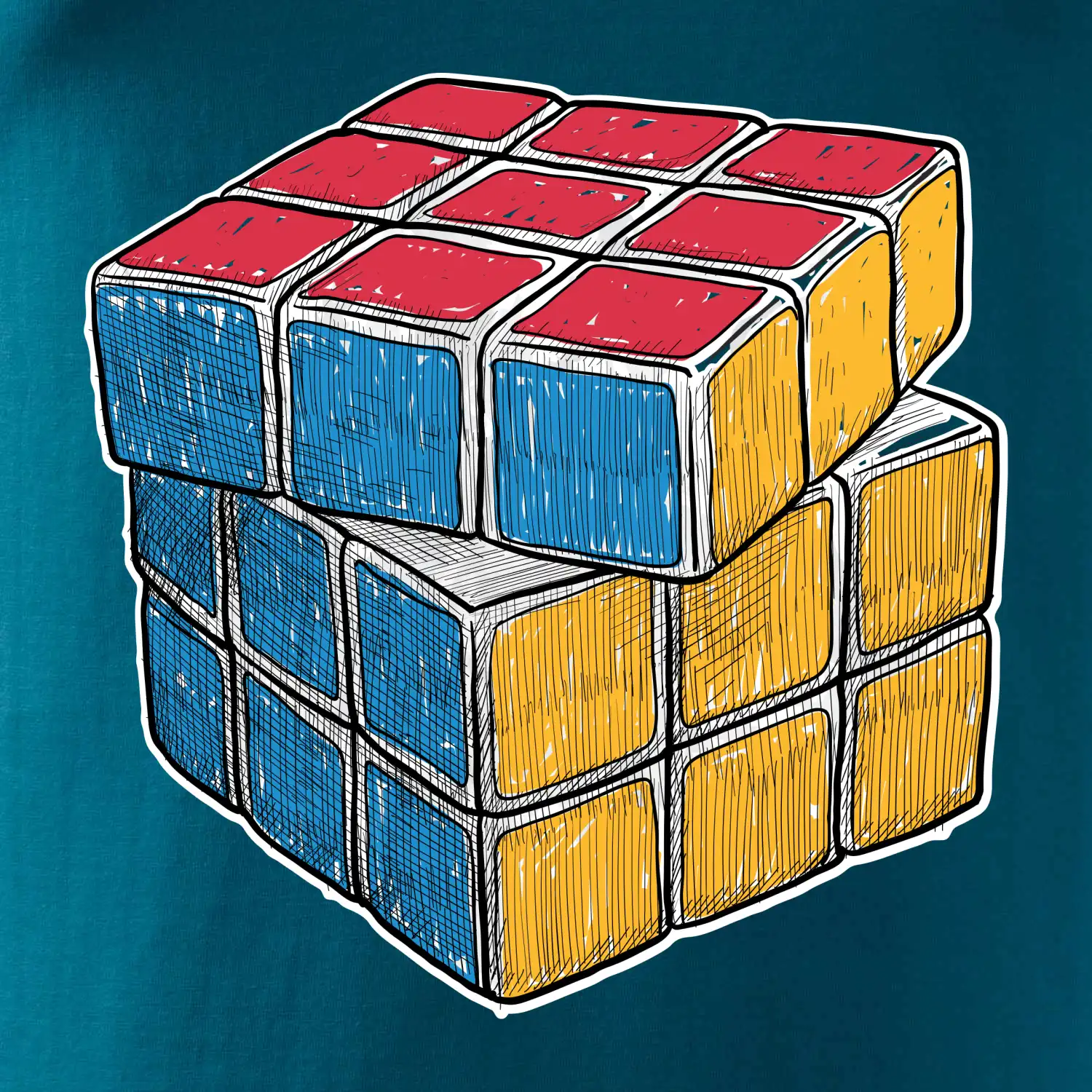 Rubikova kostka kreslená