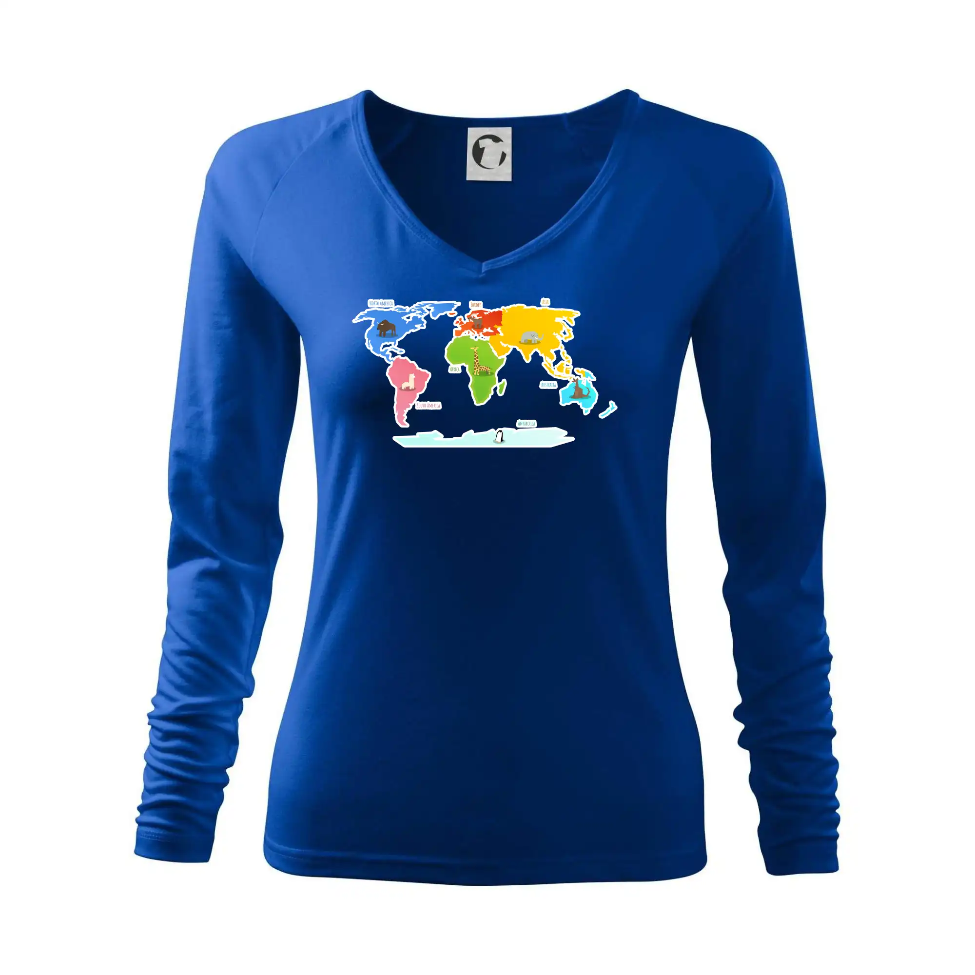 Světové kontinenty s názvy a zvířátky