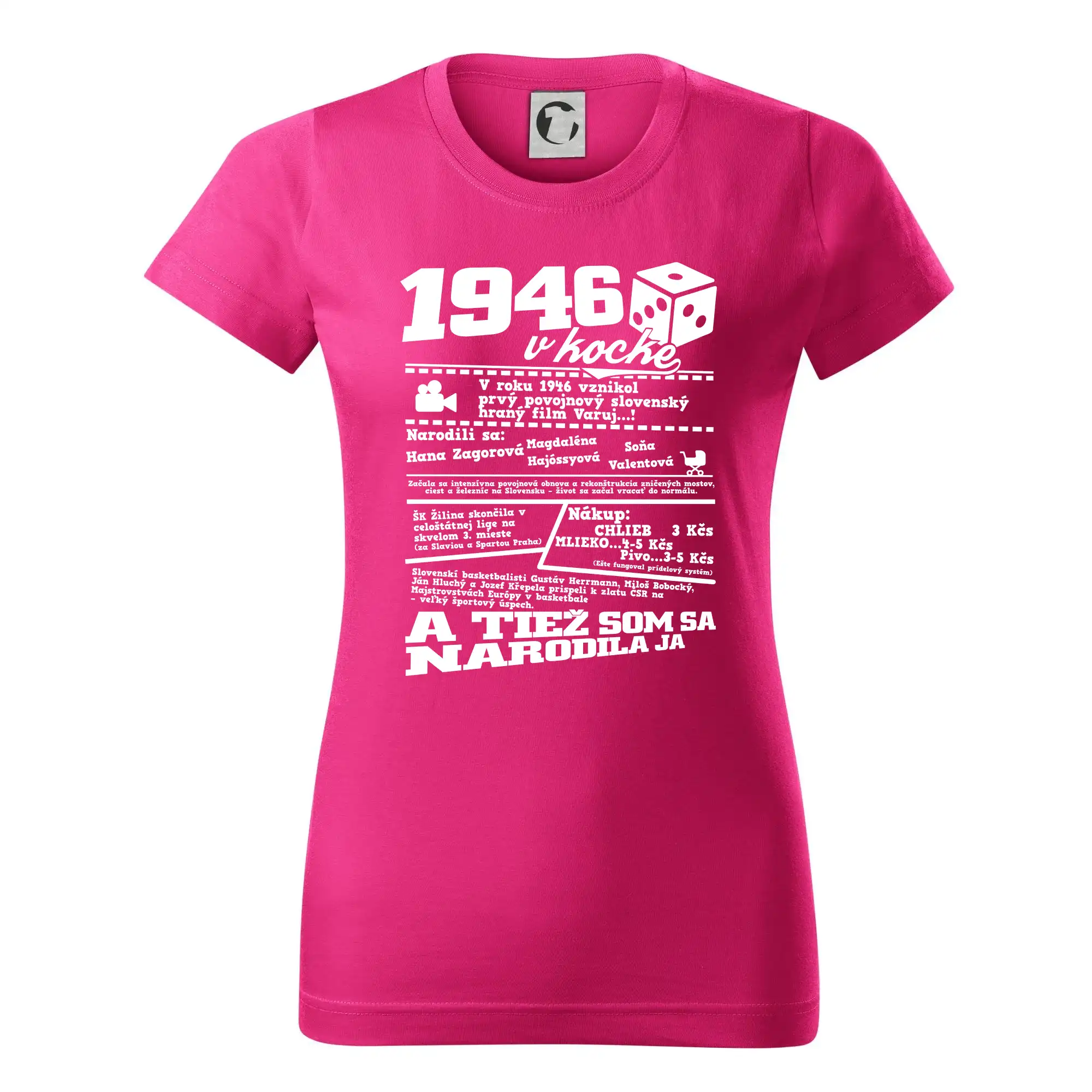 1946 v kocke - Dámske tričko basic - ľahko voľnejšie a dlhšie