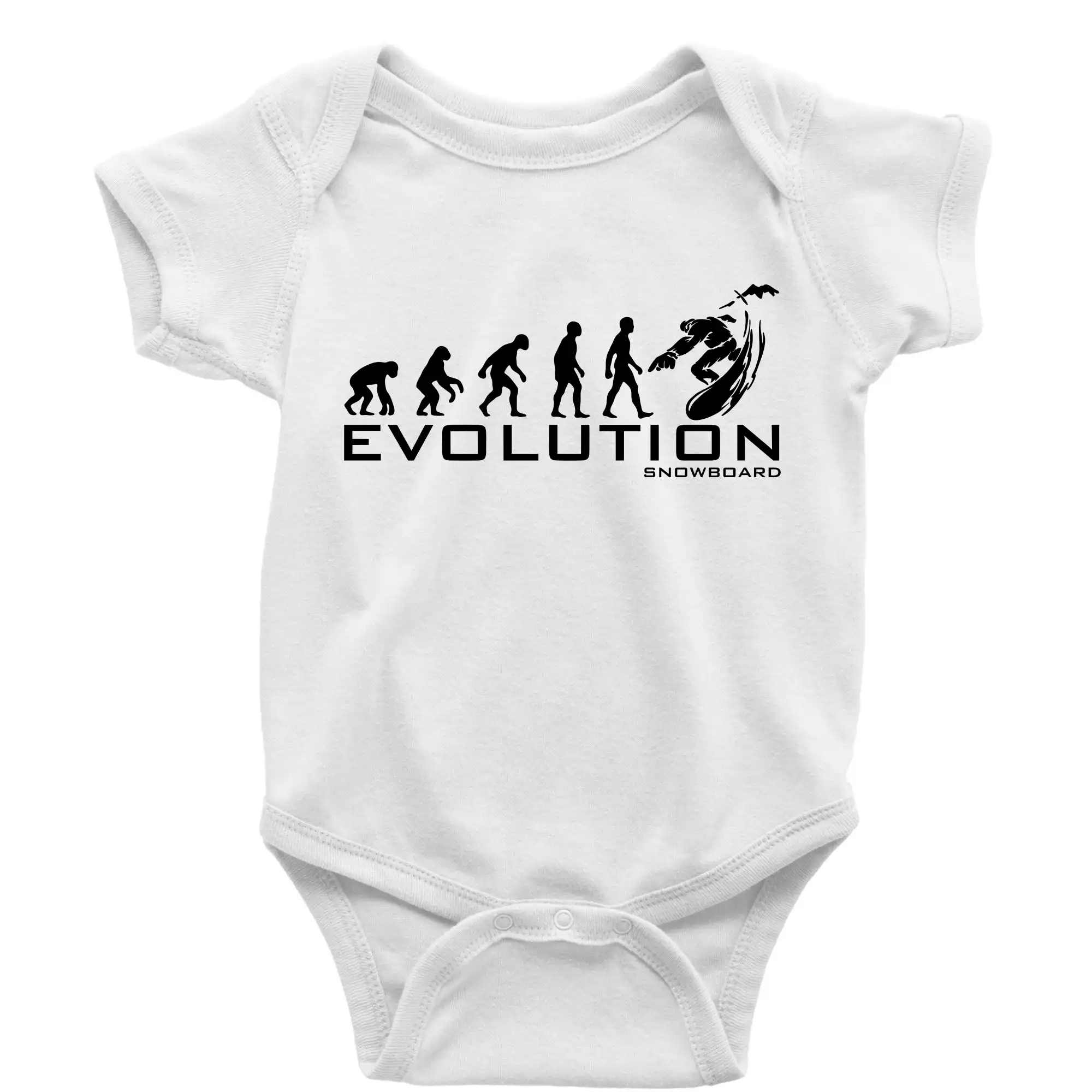 Tričká s potlačou evolúcia - Evolúcia snowboardu - Body dojčenské s krátkym rukávom