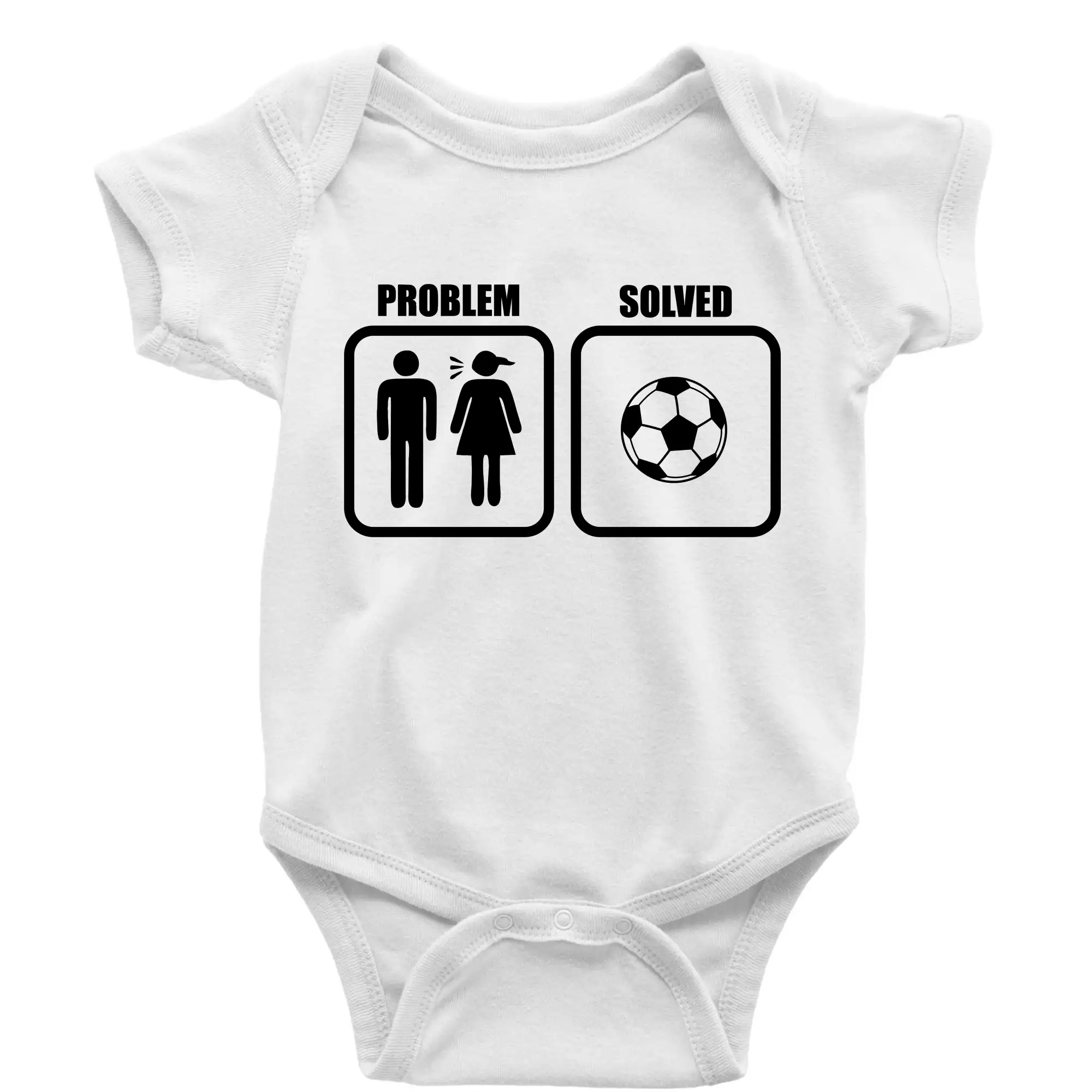 Tričká Problem Solved - Problém fotbal - Body dojčenské s krátkym rukávom
