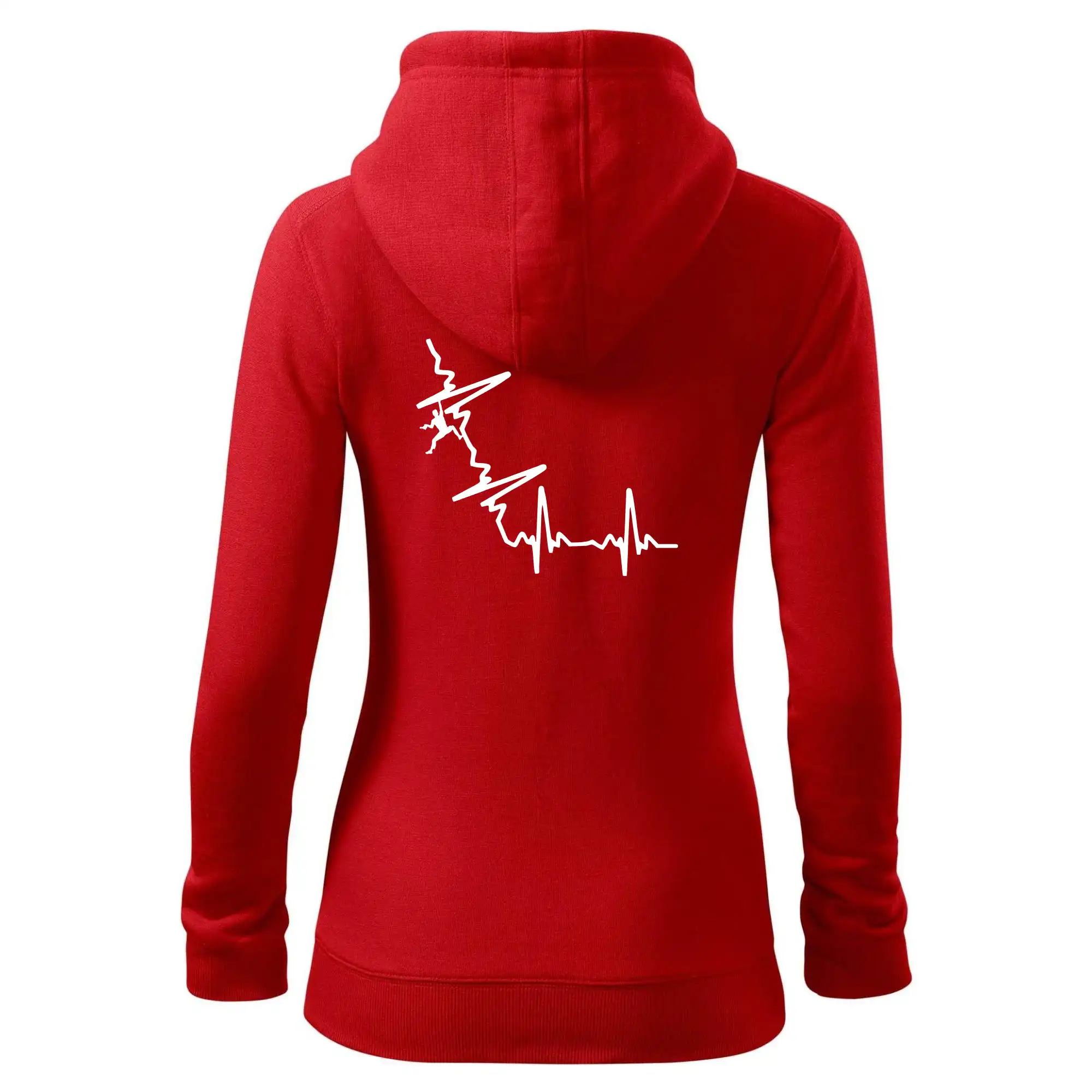 Trička pro horolezcov - EKG bouldering - Mikina dámska trendy zipper s kapucňou