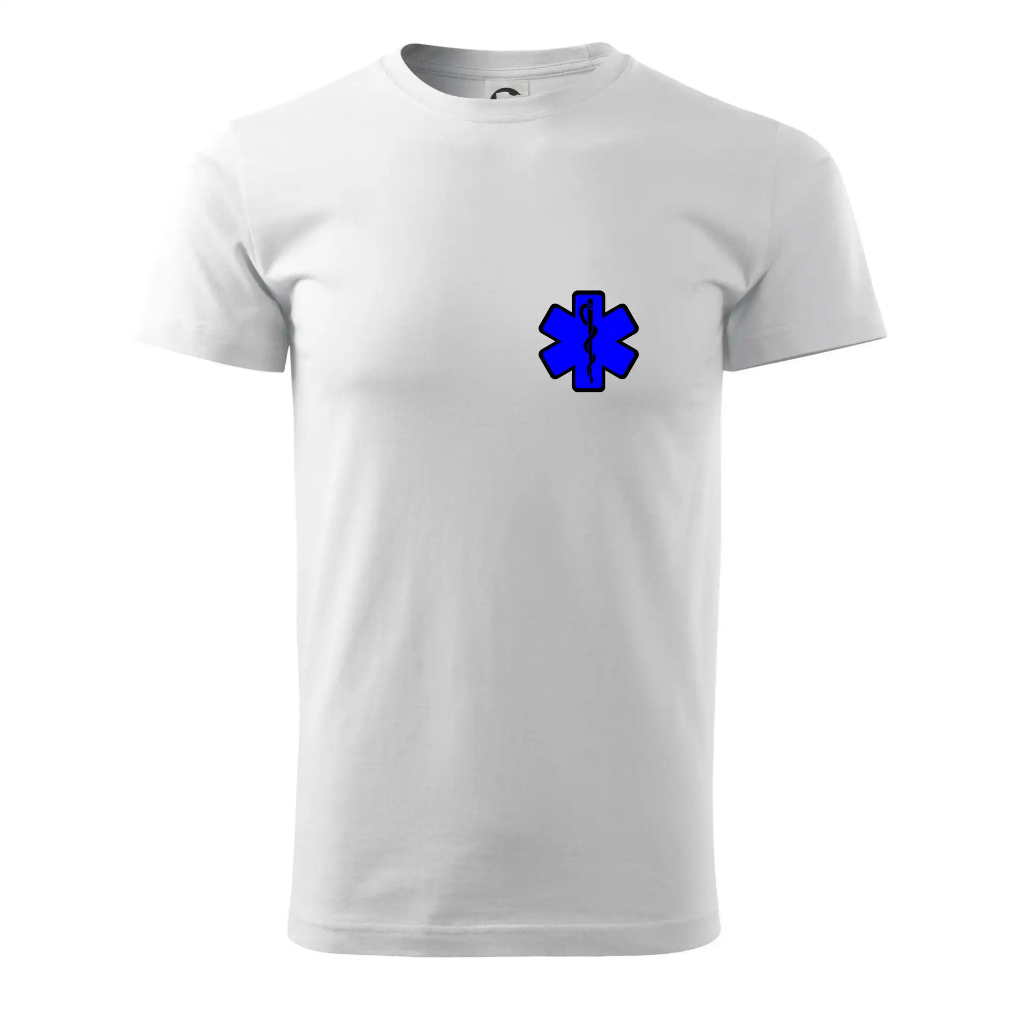 Tričká a mikiny pre záchranárov a lekárov - Kvalitné oblečenie pre zdravotníkov - Rescue - Hviezda na prsníku + nápis na chrbte - Tričko extra veľké  (5-8XL)