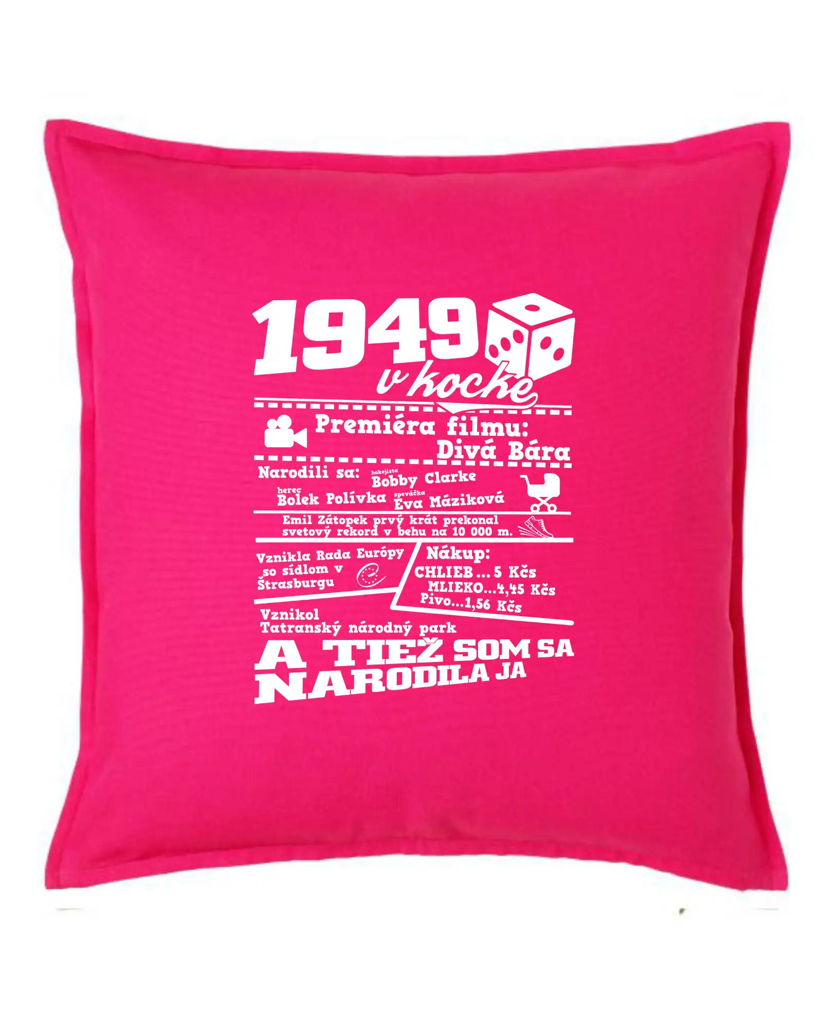 Tričká k narodeninám - 1949 v kocke - Vankúš 50x50