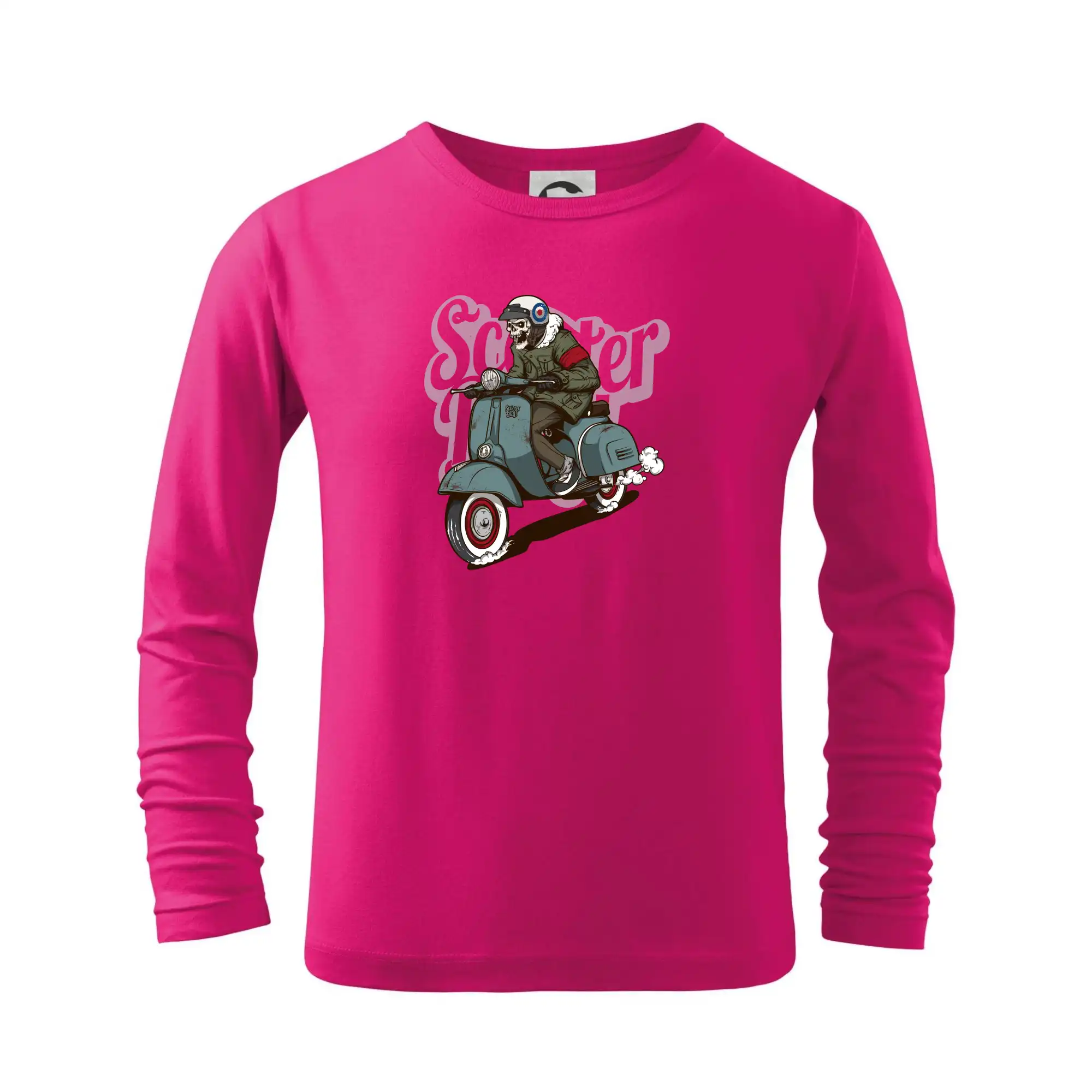 Tričká pre motorkárov¨ - Skúter boy v bunde - Tričko detské Long Sleeve