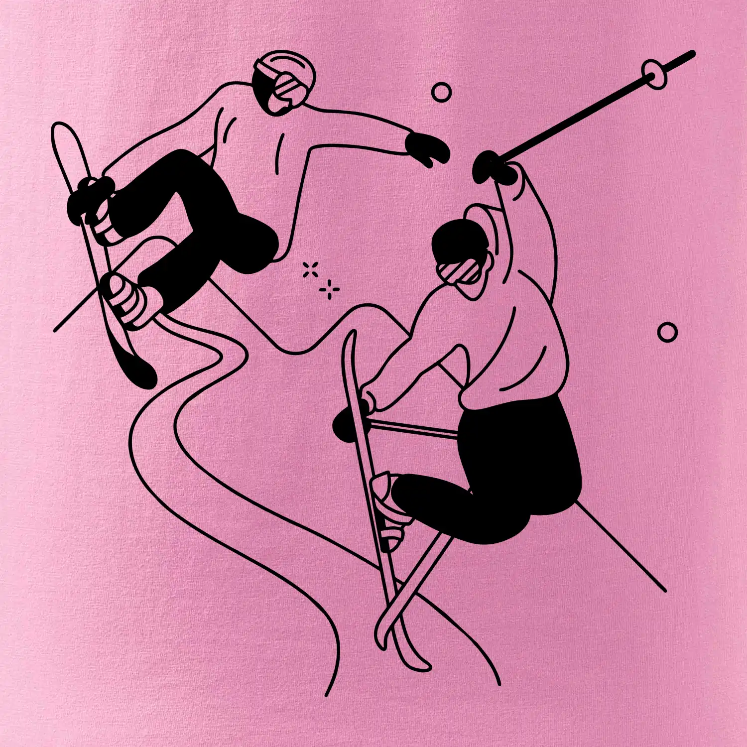 Lyžovaní - kresleny obrázek