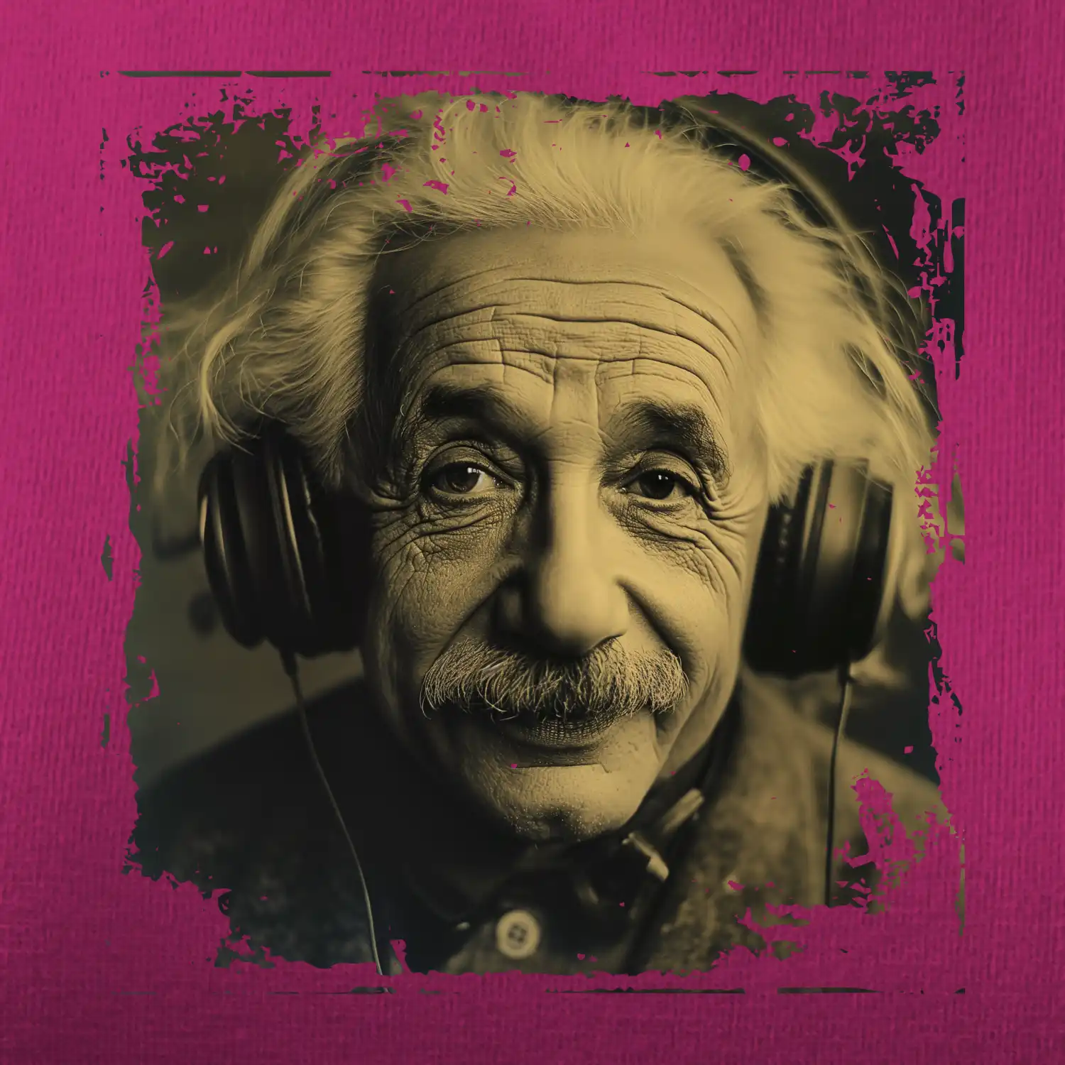Albert se sluchátky