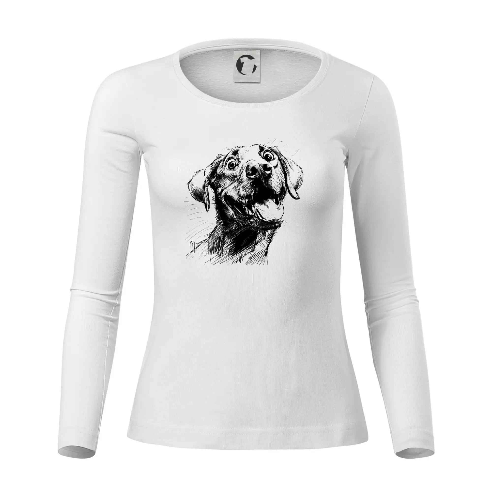 Černobílá karikatura Labrador světlý