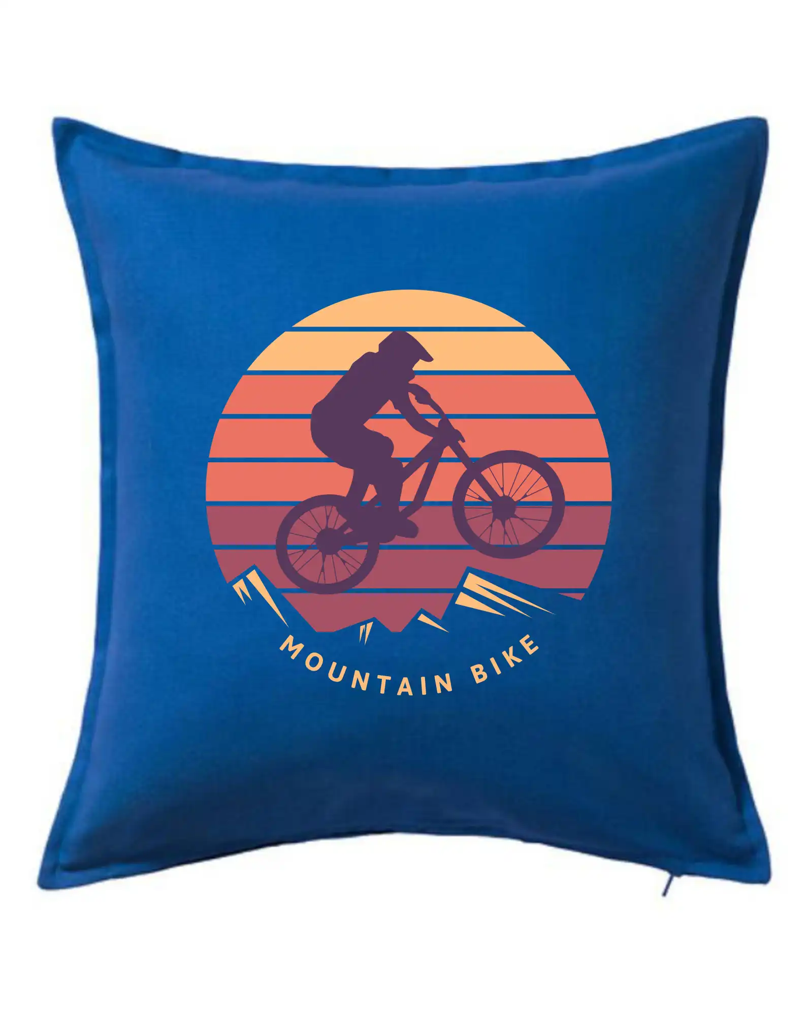 Tričko ako darček pre cyklistu - MTB farebný bicykel západ slnka - Vankúš 50x50