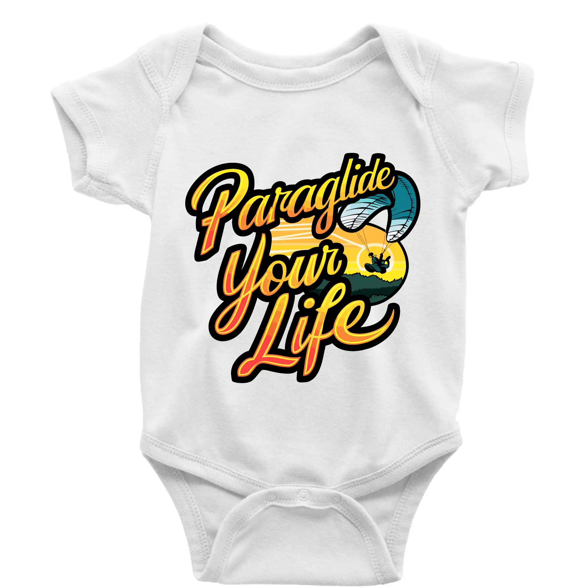 Tričká s motívom paraglidingu - Paraglide your life - Body dojčenské s krátkym rukávom