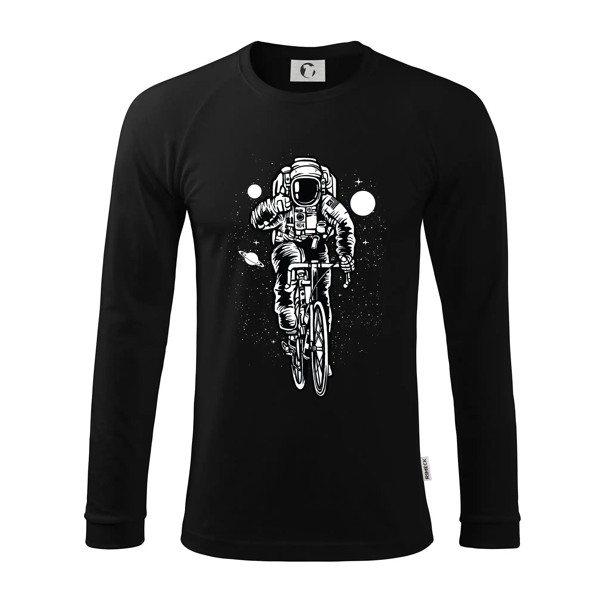 Tričko ako darček pre cyklistu - Astronaut Bicycle - Pánske tričko s dlhým rukávom LS130