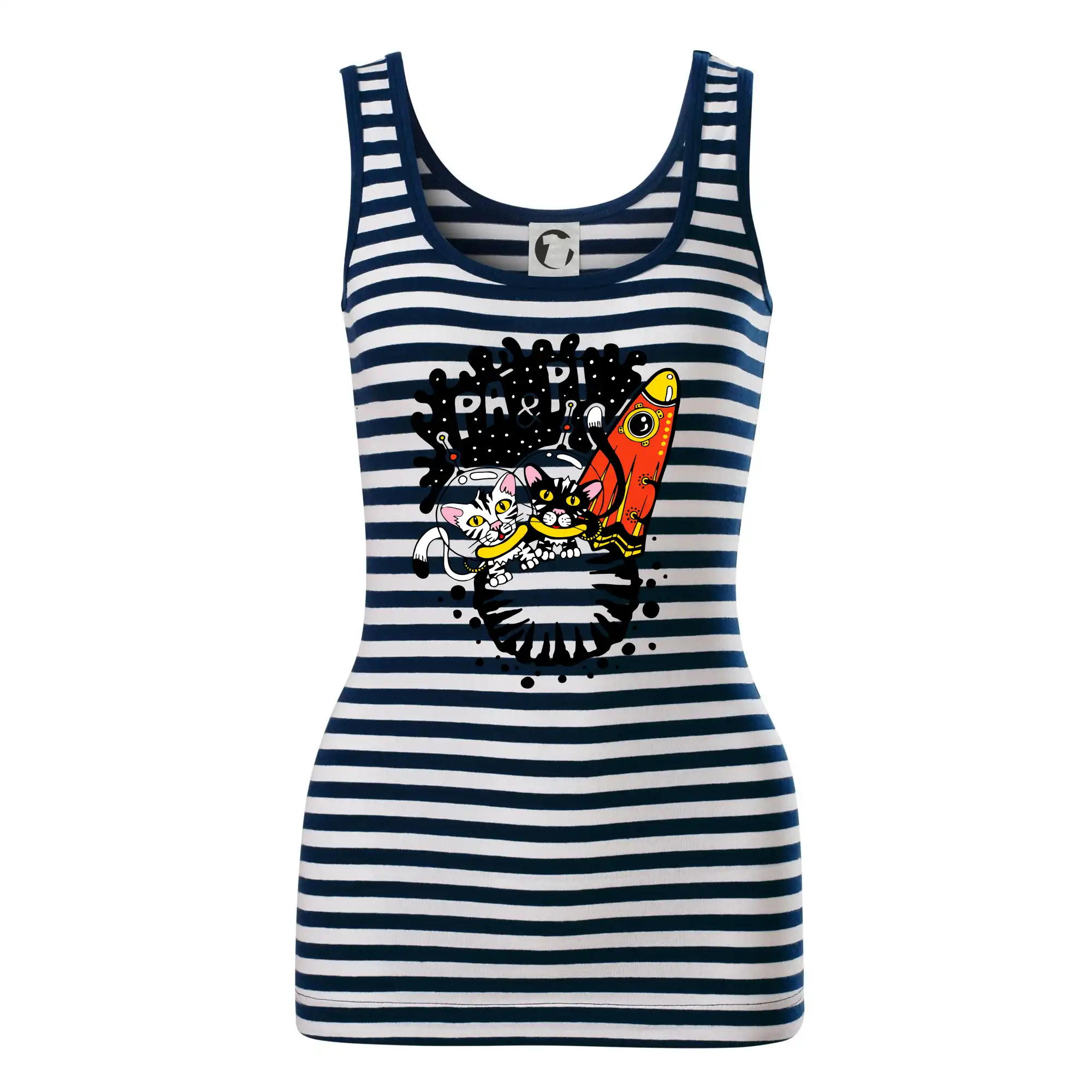 Vtipná tričká s mačkou - Pi a Pi z mačacej planéty (Pecka Design) - Sailor tielko na vodu