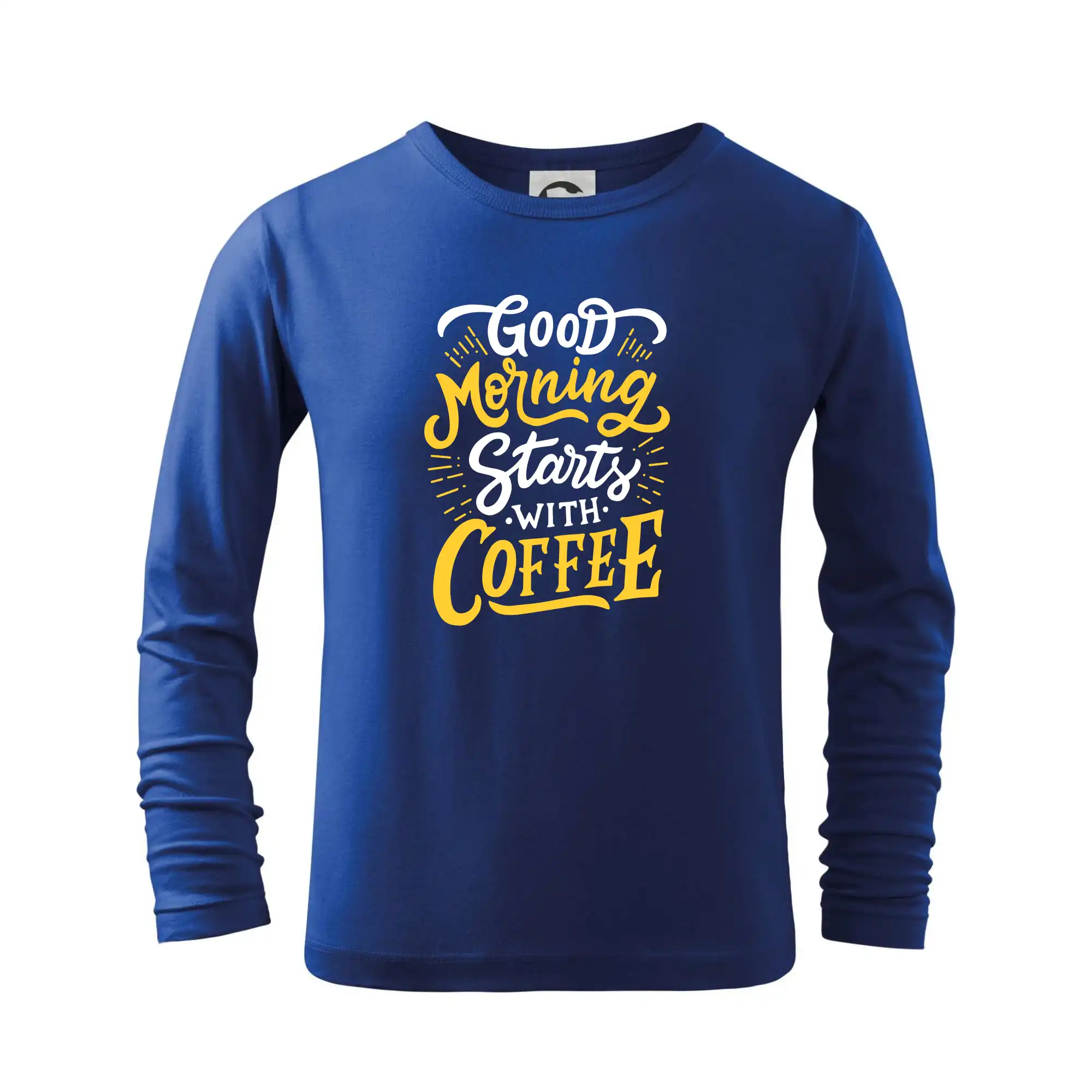 Motívy pre baristu a milovníkov kávy - Good Morning Starts with Coffee - Tričko detské Long Sleeve