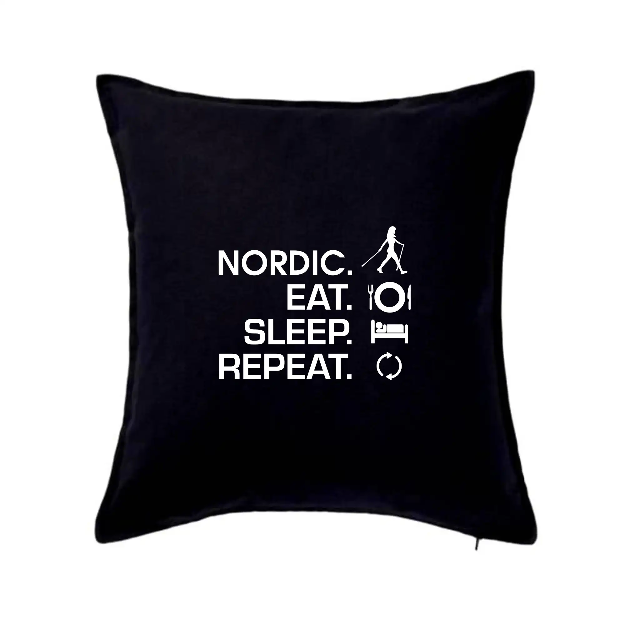 Trička pre cestovateľov - Nordic walking eat sleep - Vankúš 50x50