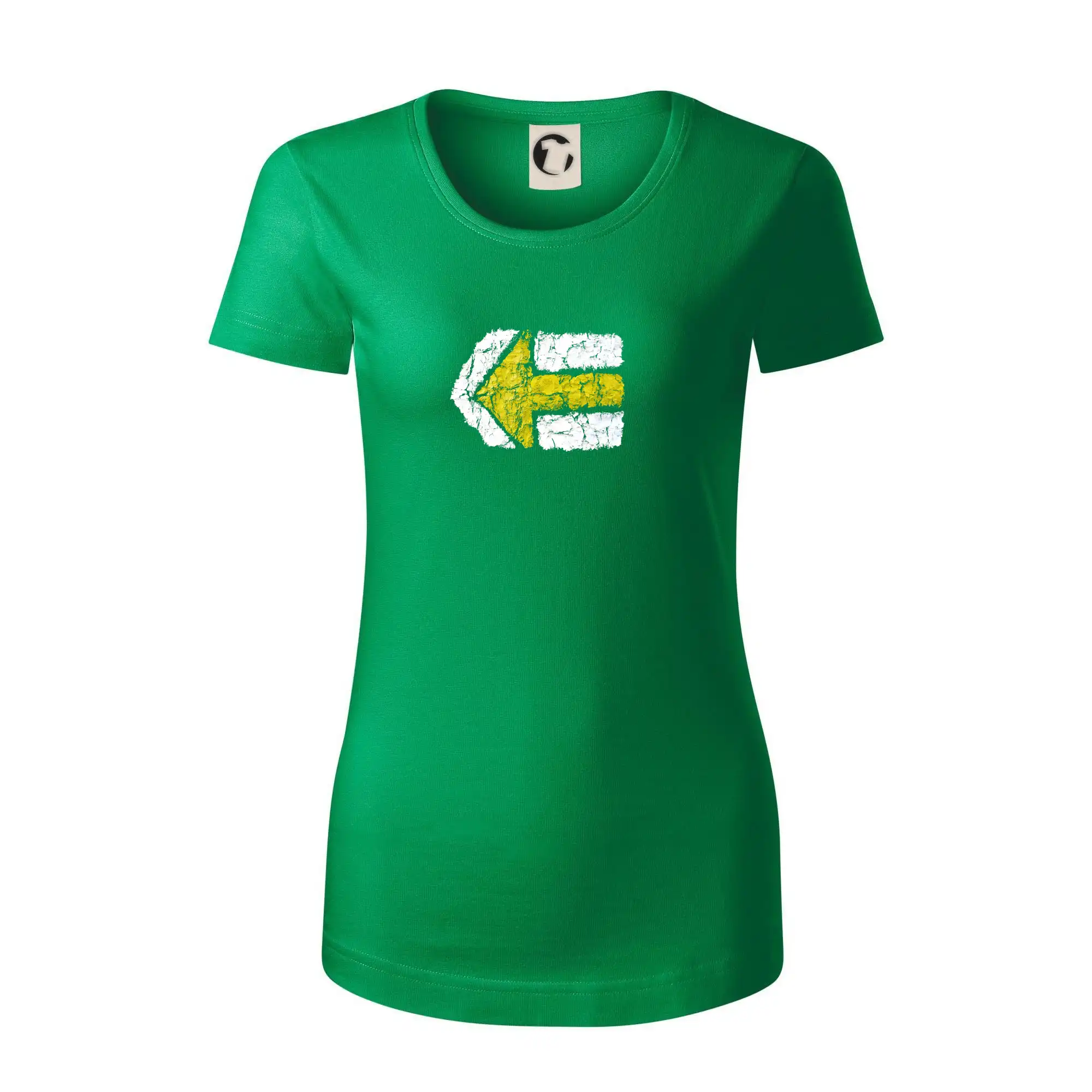 Trička na kempovanie - Párová turistická značka žlutá - Dámske tričko z organickej bavlny Origin (GOTS)